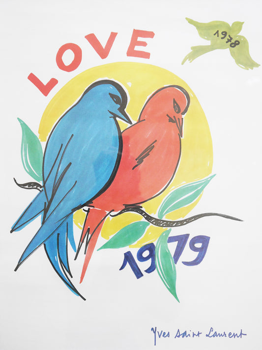 YVES SAINT LAURENT "LOVE" Poster 1979
