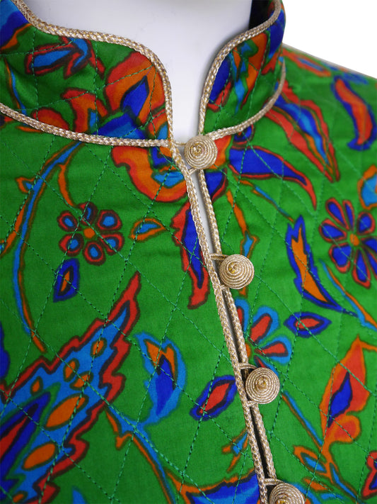 YVES SAINT LAURENT Fall 1976 Russian Collection Quilted Silk Jacket