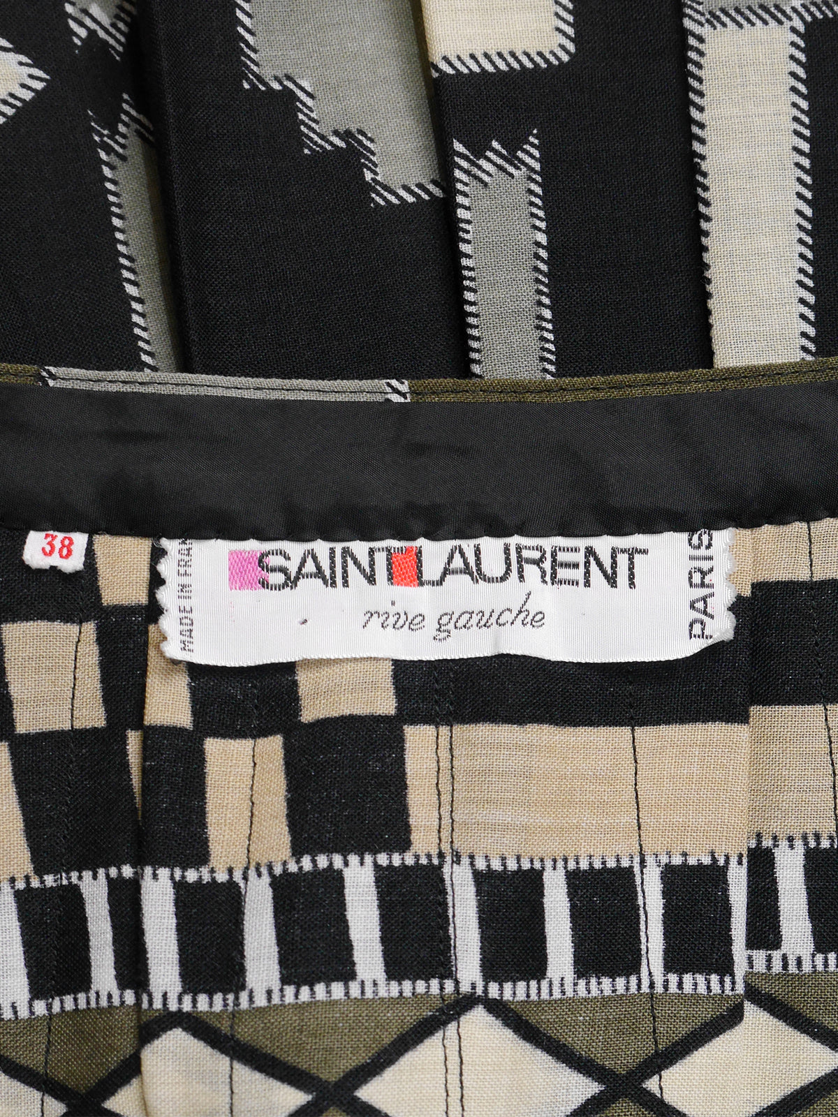 YVES SAINT LAURENT c. 1971 Vintage Pleated Maxi Skirt