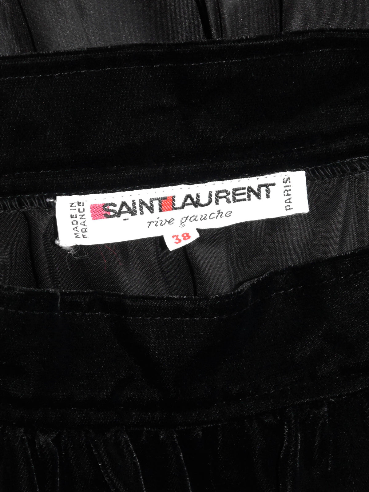 YVES SAINT LAURENT Fall 1982 Vintage Silk Taffeta & Velvet Ruffled Evening Skirt