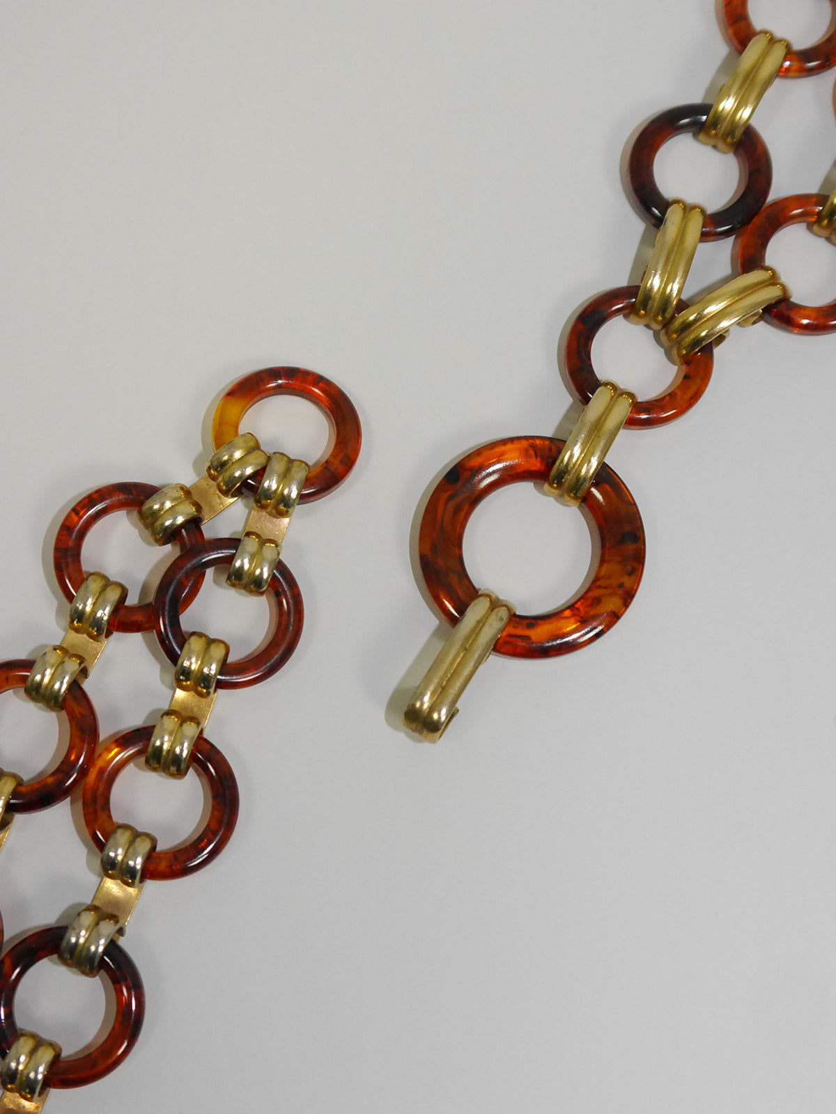 YVES SAINT LAURENT Vintage Lucite & Metal Chain Belt or Necklace Size XS-S