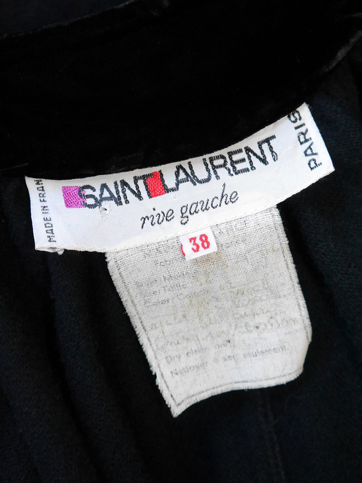 YVES SAINT LAURENT 1970s Vintage Wool Cape w/ Velvet Capelet One-Size