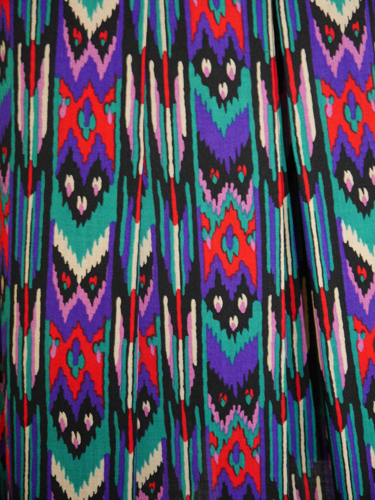 YVES SAINT LAURENT c. 1980 Vintage Documented Ikat Skirt Suit