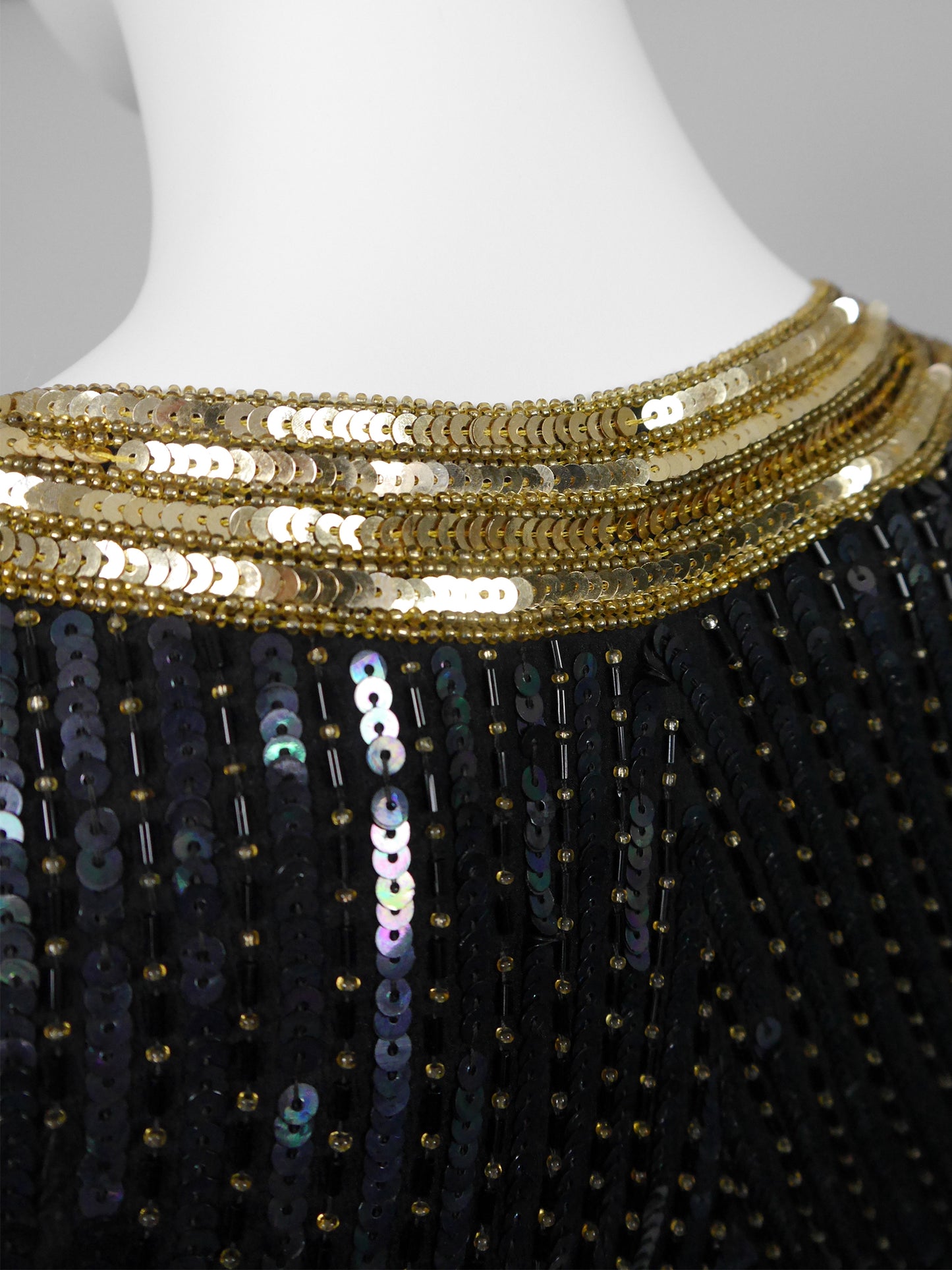 YVES SAINT LAURENT 1980s Vintage Beaded Sequined Evening Top Size XS-S