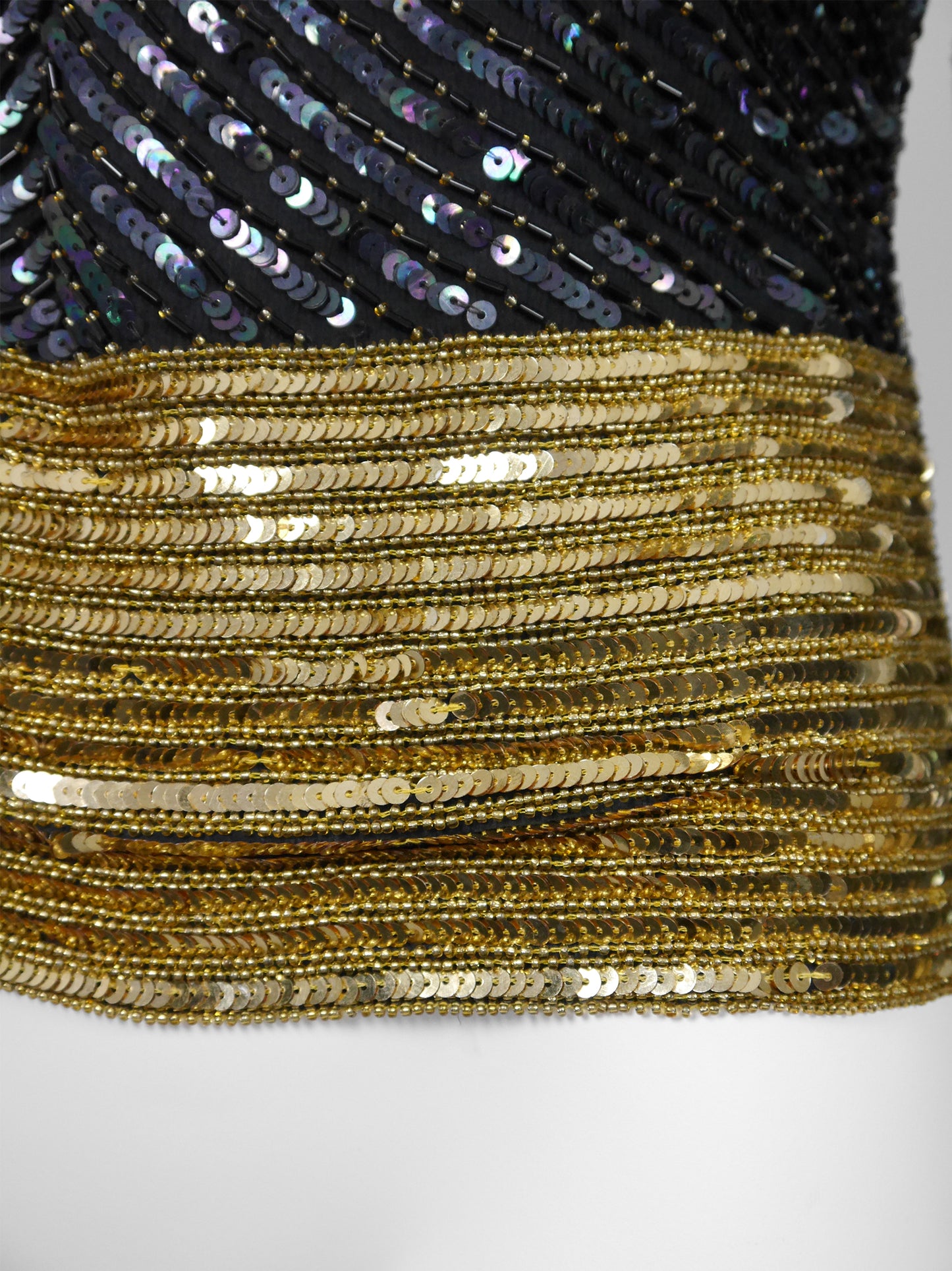 YVES SAINT LAURENT 1980s Vintage Beaded Sequined Evening Top Size XS-S