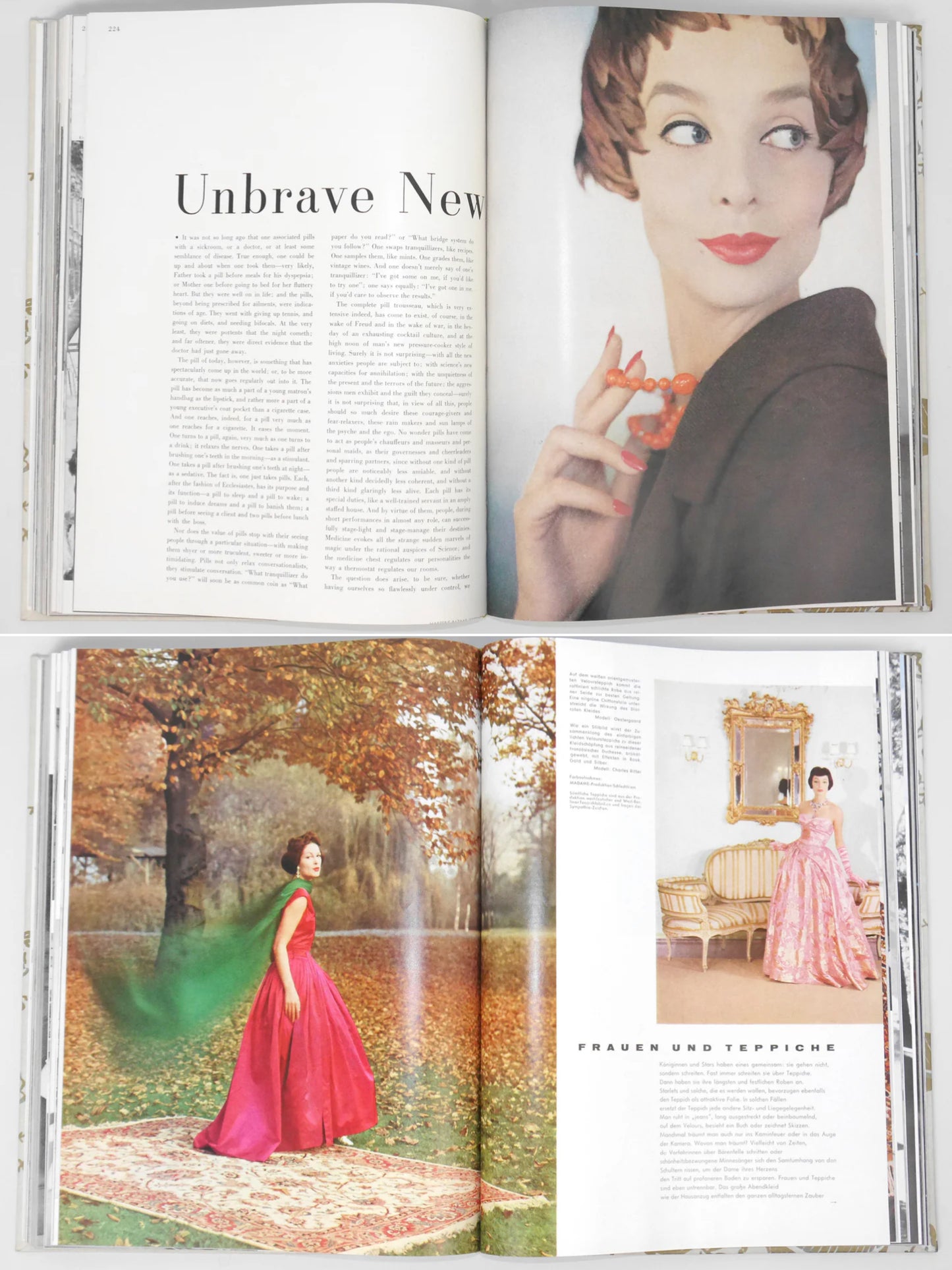 Bound Vintage Fashion Magazine Issues - ELEGANTE WELT, MADAME, CHIC, HARPER'S BAZAAR US 1957 1958