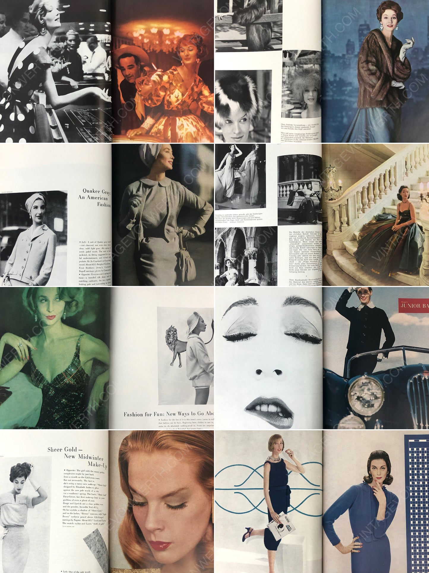 Bound Vintage Fashion Magazine Issues - ELEGANTE WELT, MADAME, CHIC, HARPER'S BAZAAR US 1957 1958