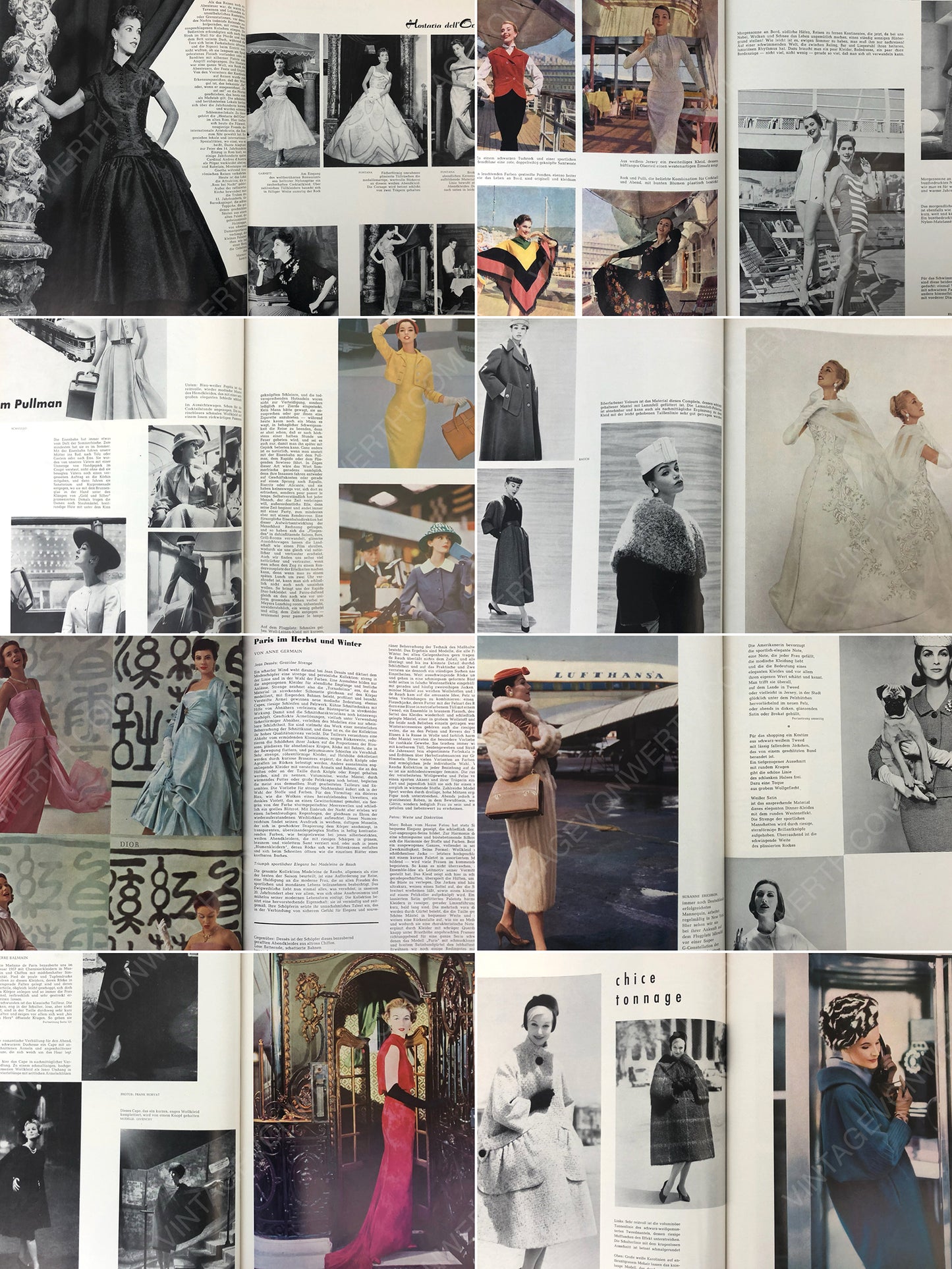 Bound Vintage Fashion Magazine Issues - ELEGANTE WELT 1955, 1956, 1957, 1958
