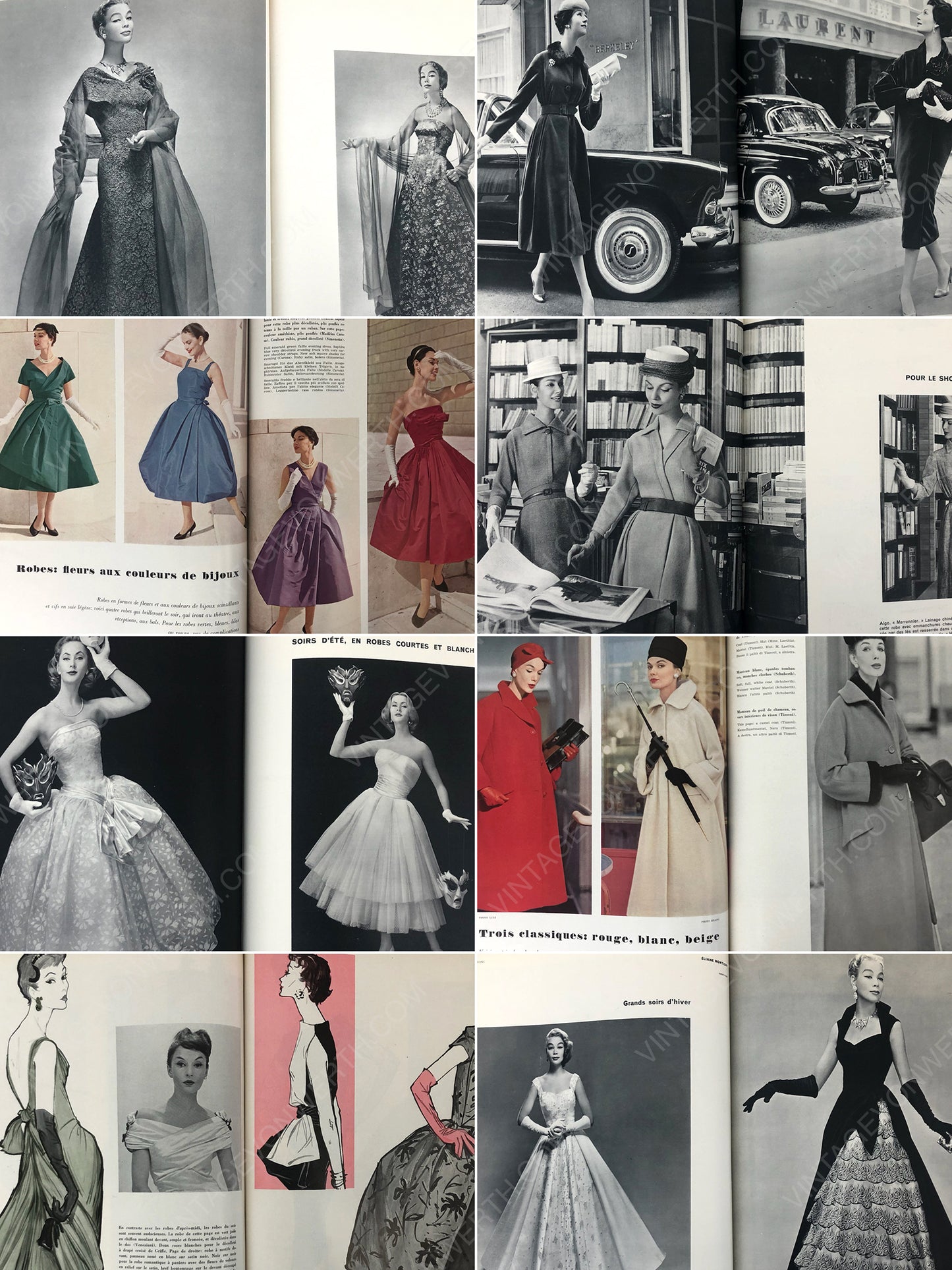Bound Vintage Fashion Magazine Issues - COLLECTIONS & LA DONNA 1956, 1957, 1958
