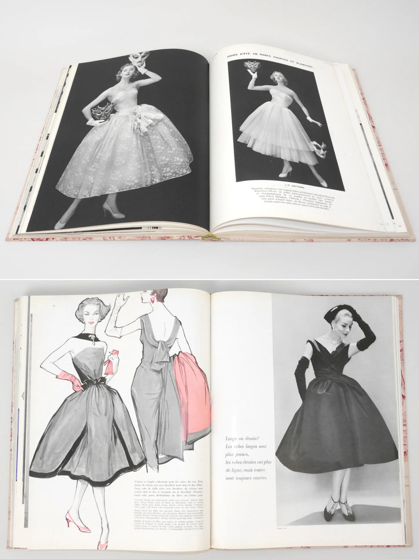Bound Vintage Fashion Magazine Issues - COLLECTIONS & LA DONNA 1956, 1957, 1958