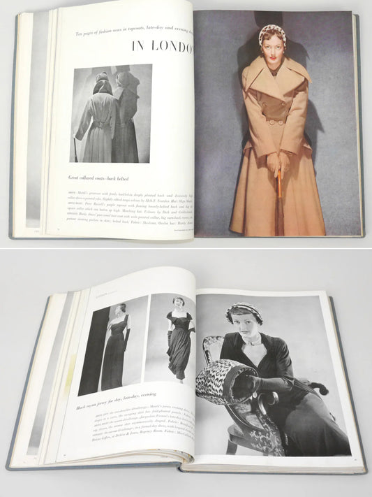 Bound Vintage Fashion Magazine Issues - VOGUE UK 1949 & 1950, FIGARO Germany 1950