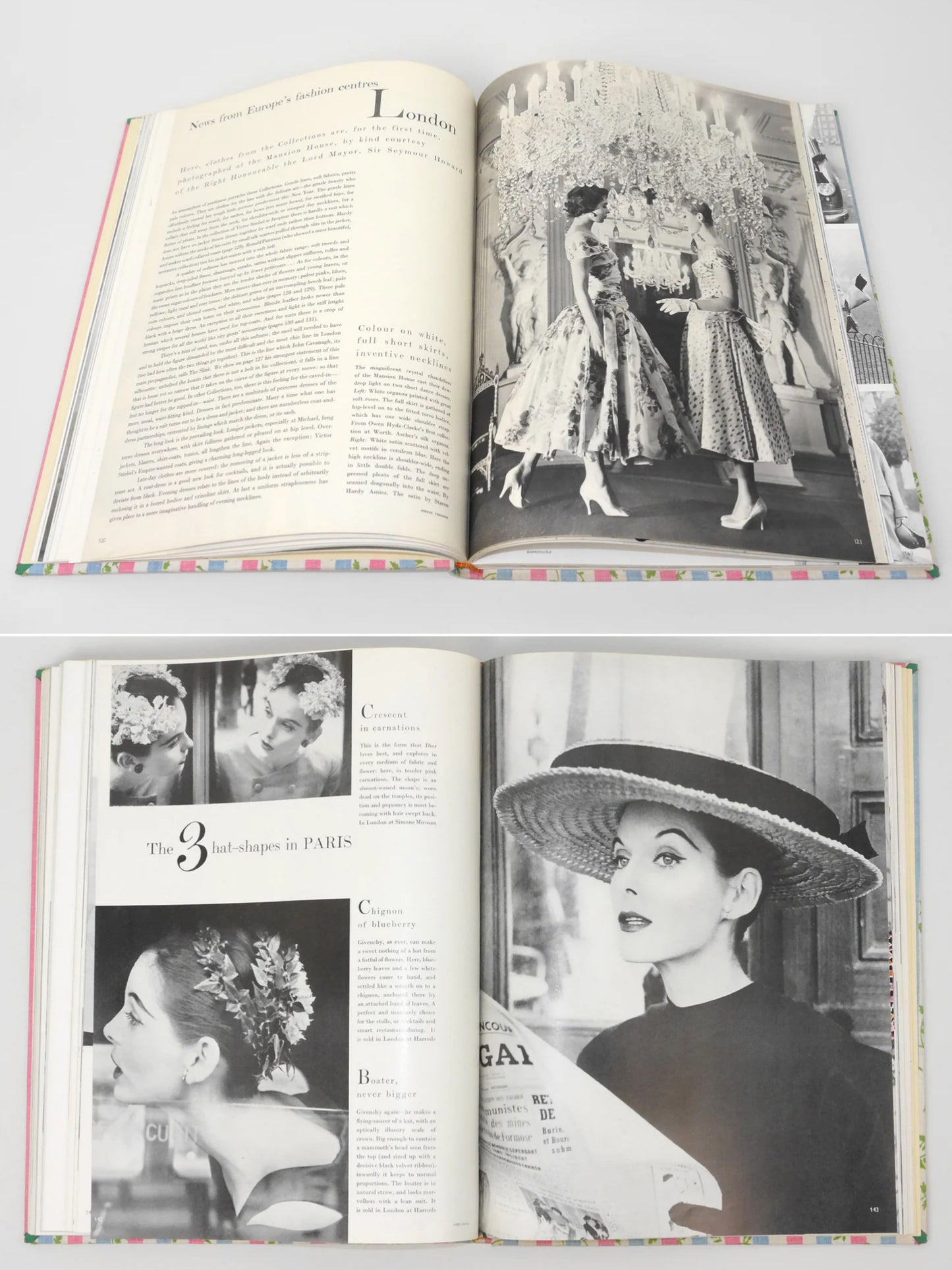 Bound Vintage Fashion Magazine Issues - VOGUE UK 1950 & 1955