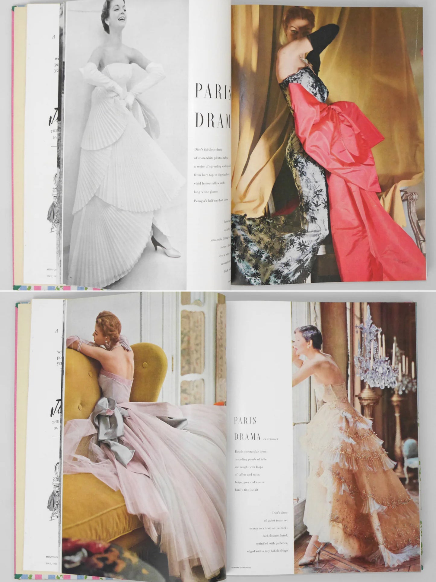 Bound Vintage Fashion Magazine Issues - VOGUE UK 1950 & 1955