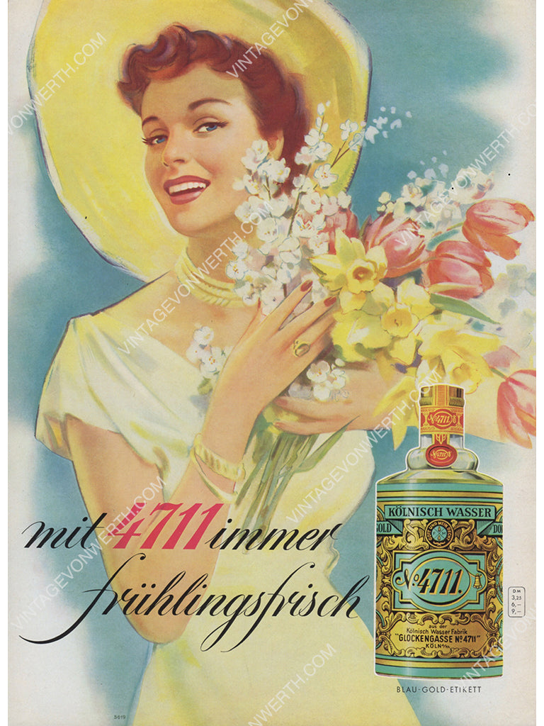 4711 Eau de Cologne 1956 Vintage Print Advertisement Perfume 1950s