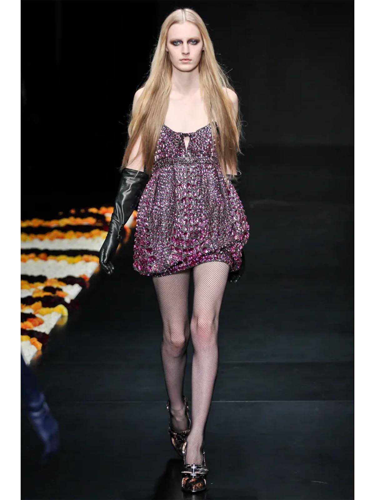 ROBERTO CAVALLI Fall 2012 Vintage Fully Beaded Harness Mini Dress Size XS