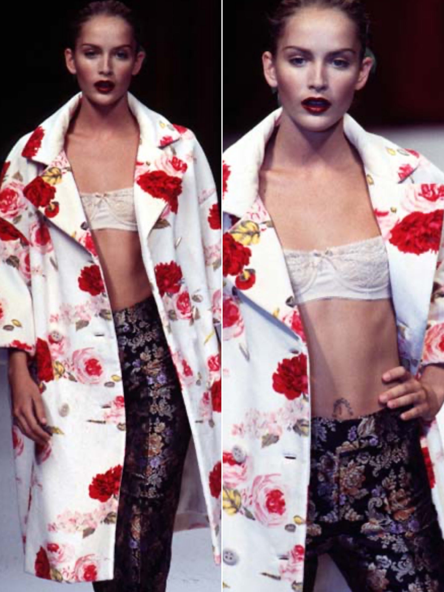 DOLCE & GABBANA Fall 1996 Vintage Floral Jacquard Evening Pants Size IT 42