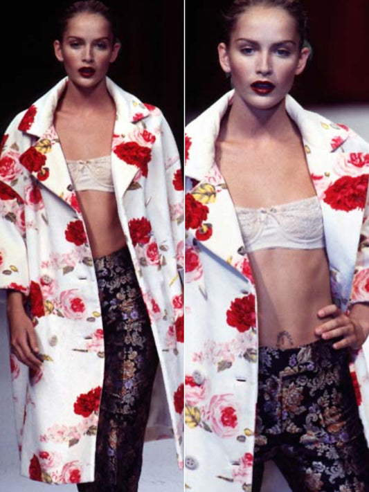 DOLCE & GABBANA Fall 1996 Vintage Floral Jacquard Evening Pants Size IT 42