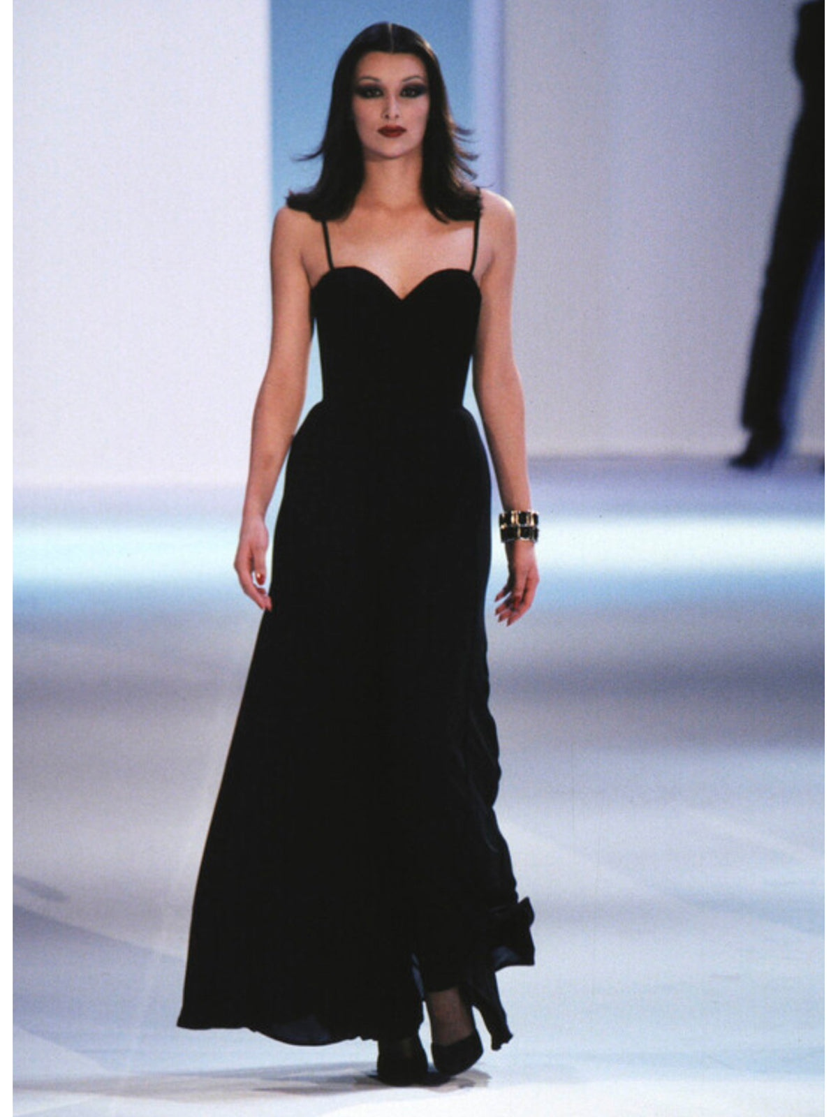 mugler corset dress THIERRY Fall 1998 Vintage Black Bustier Maxi Evening Dre – VINTAGE VON WERTH sweetheart-neckline-dress Size:UK M UNIQLO Women's Ultra Stretch Blue