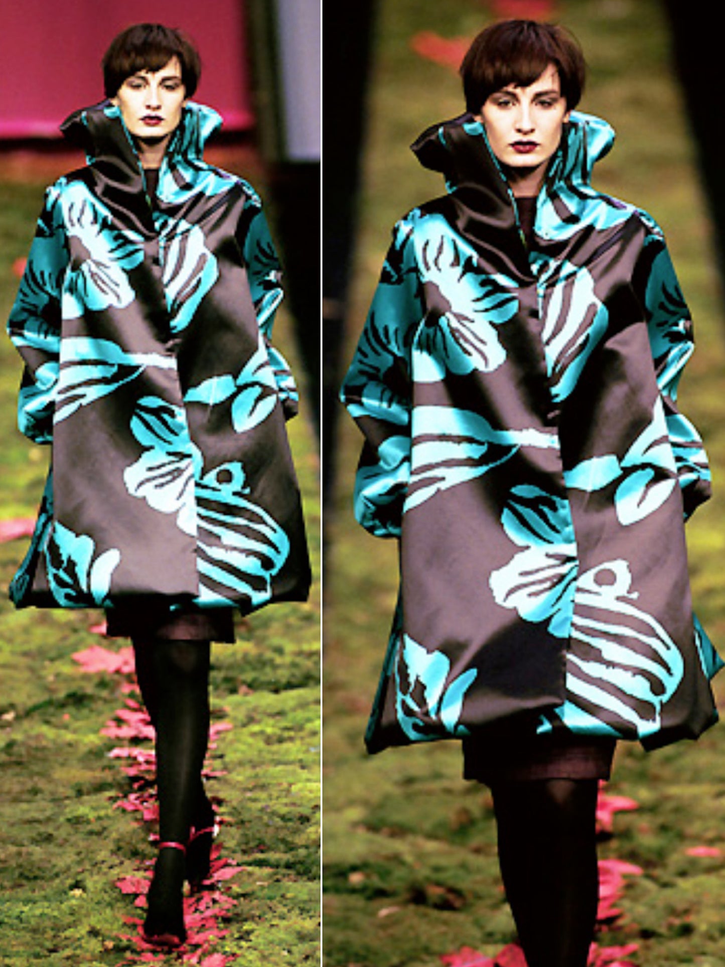 CHRISTIAN LACROIX Fall 1999 Vintage Oversized Floral Silk Evening Coat One-Size