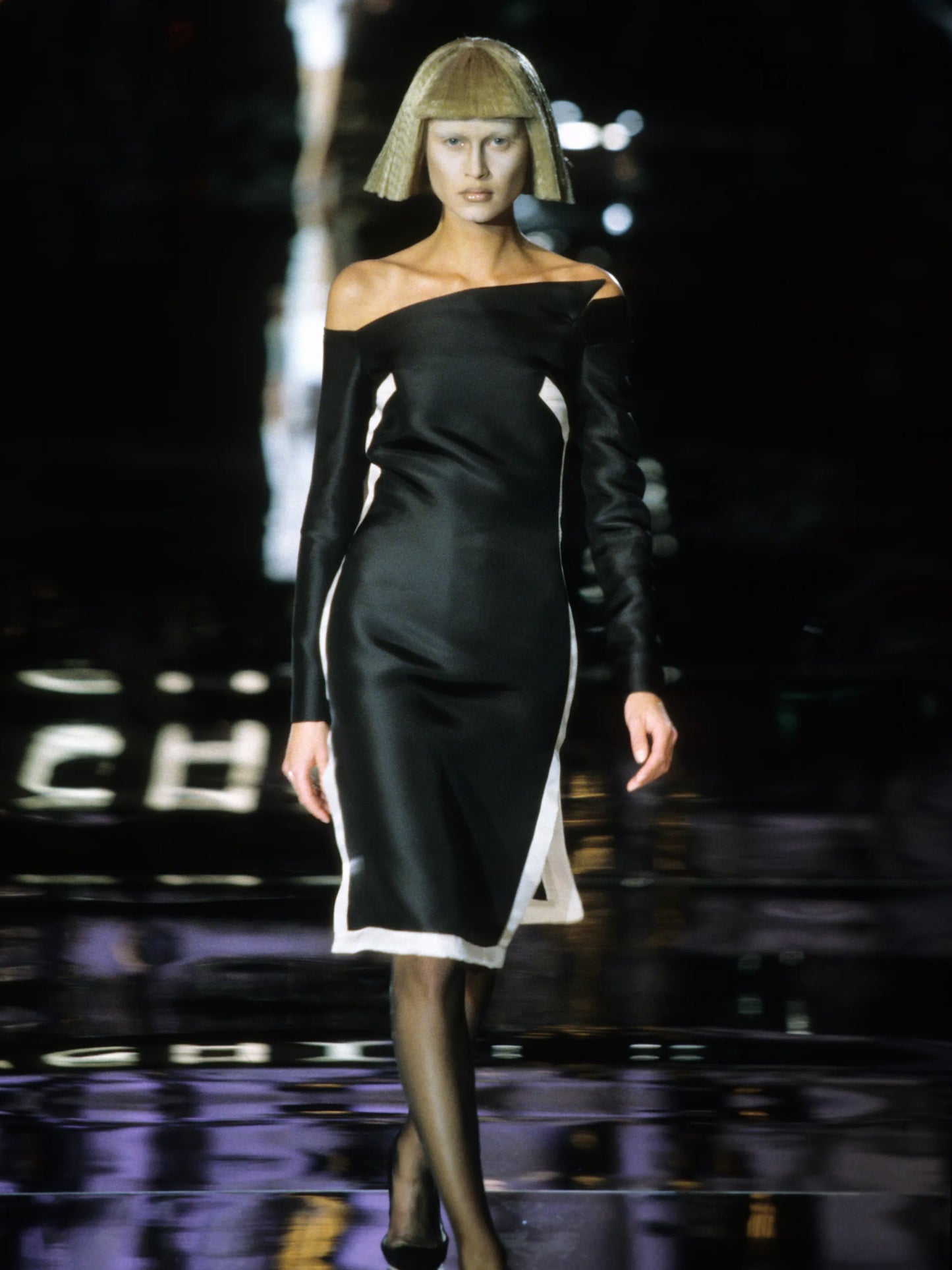 GIVENCHY COUTURE by Alexander McQueen Fall 1999 Silk Dress Runway Look 33 Size M