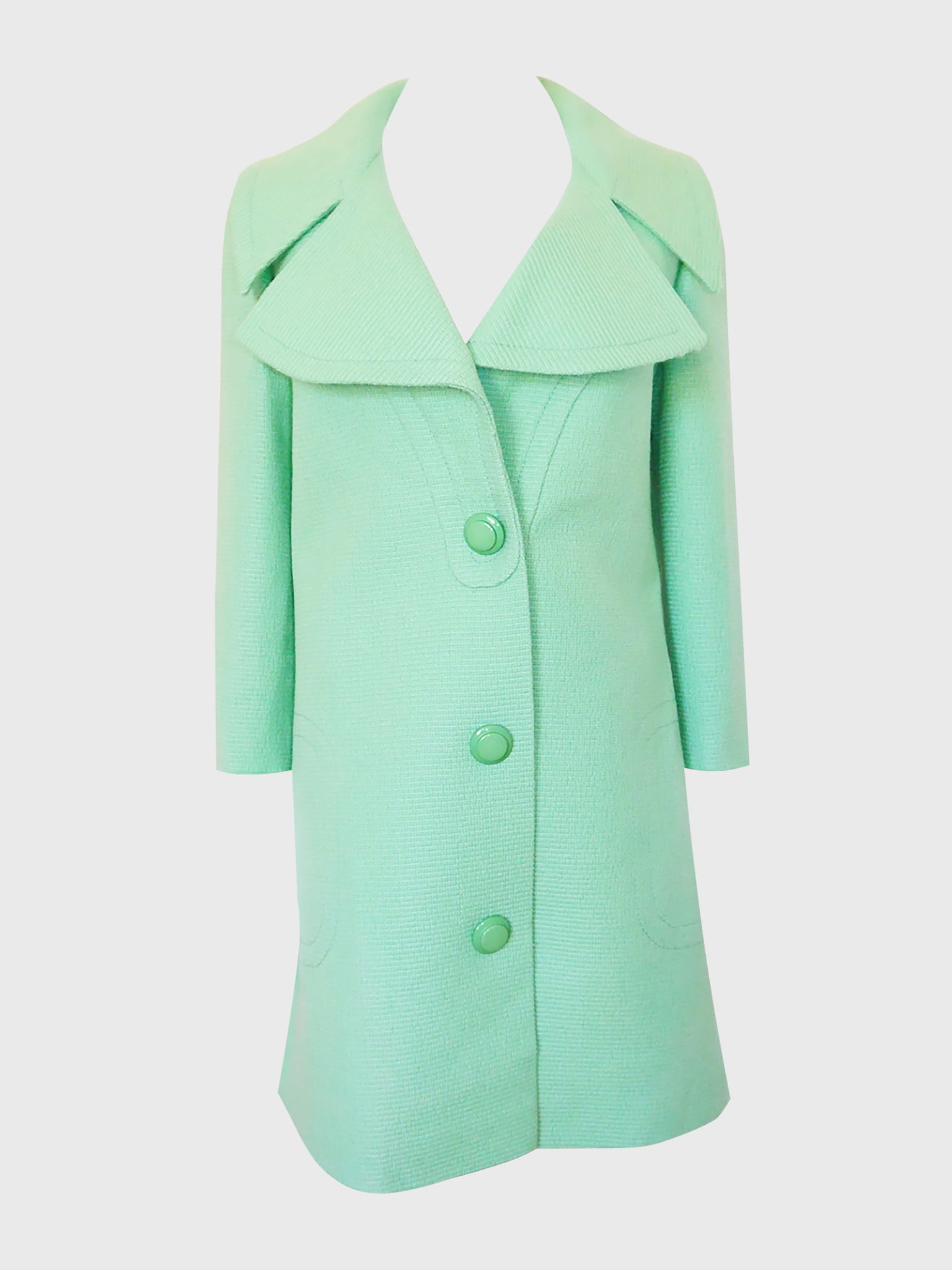 PIERRE CARDIN 1960s Vintage Mod Coat Pastel Green