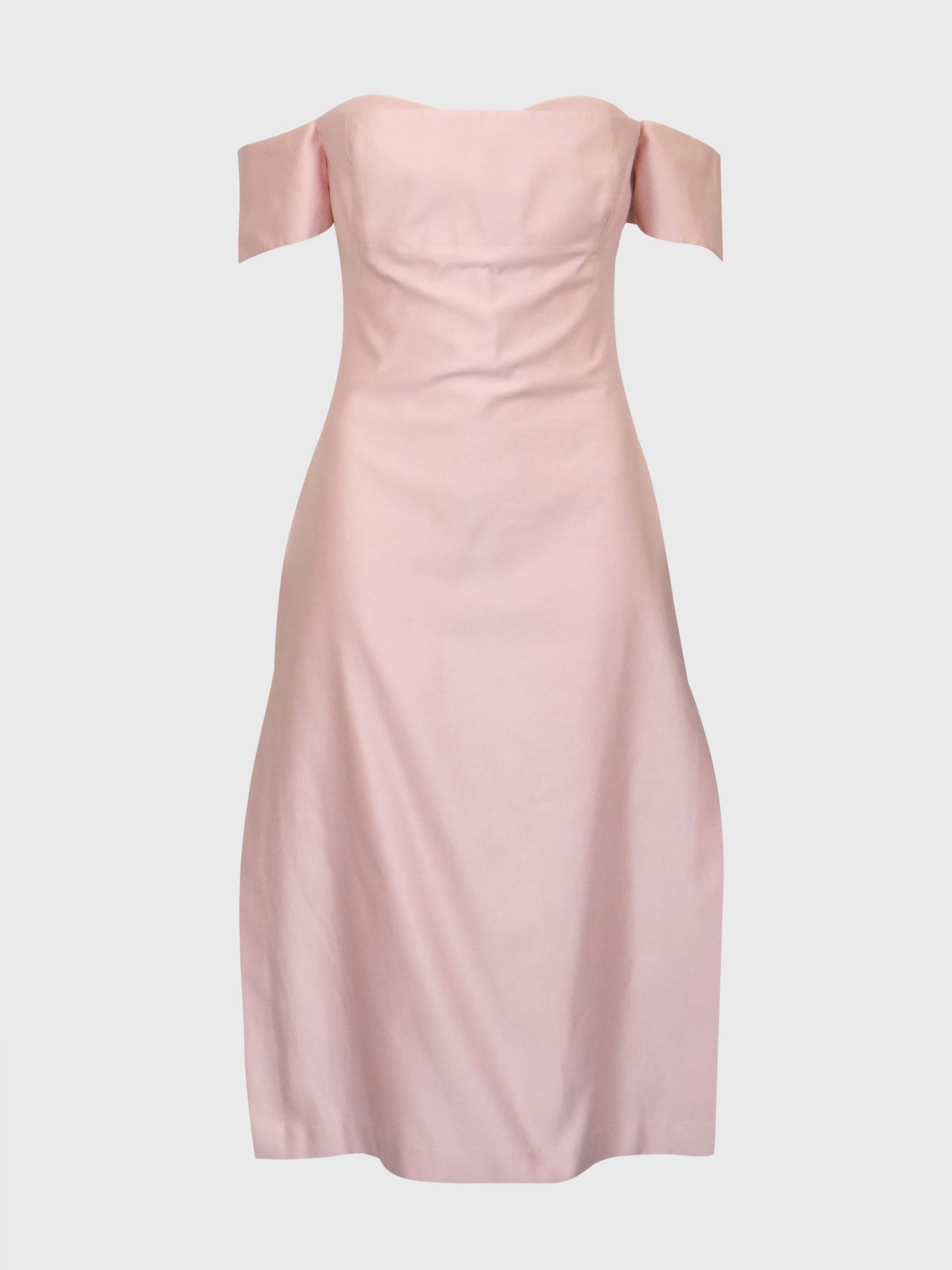 ALEXANDER MCQUEEN Spring 2001 "Voss" Vintage Pastel Pink Off-Shoulder Dress Size S