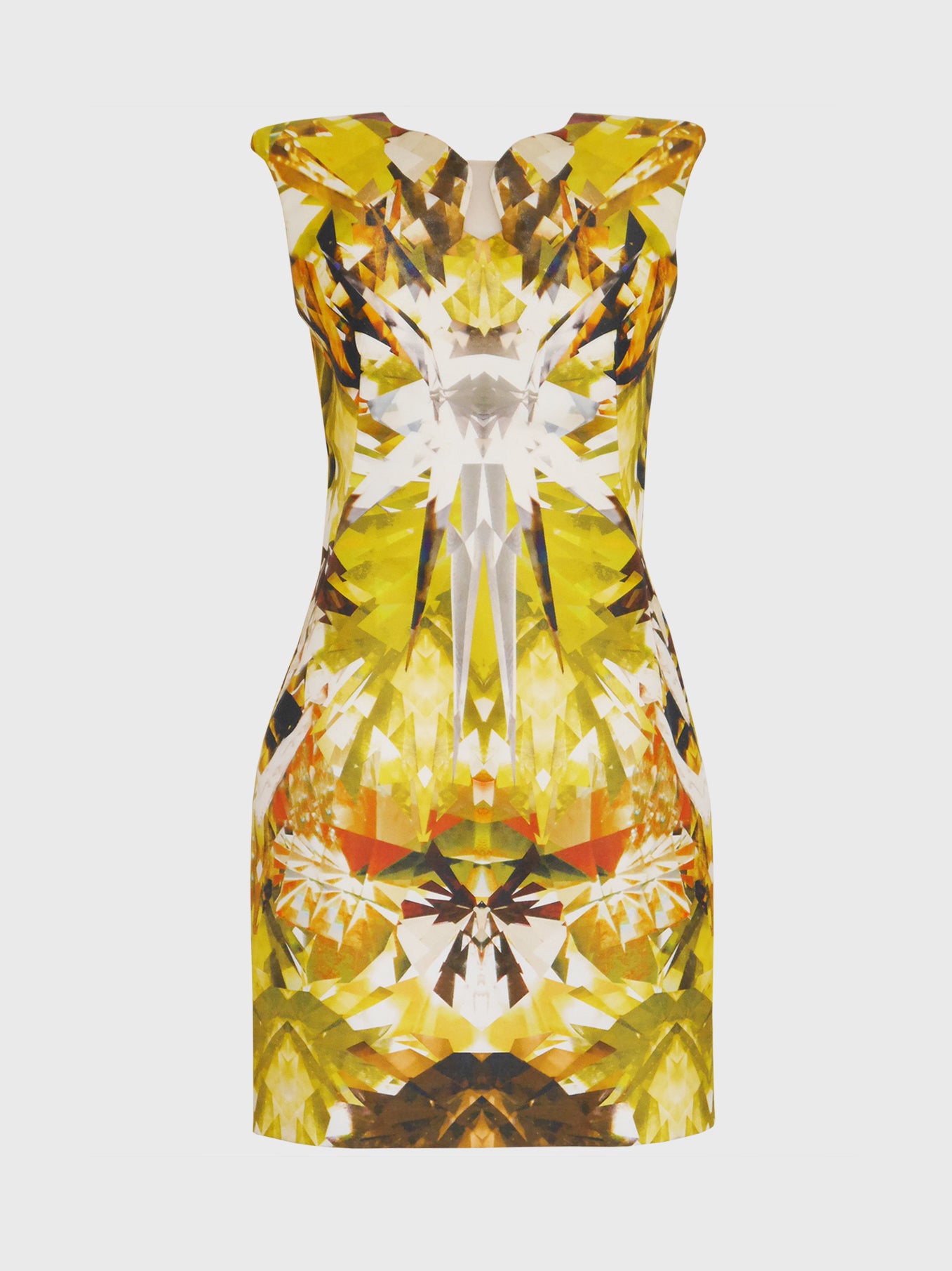 ALEXANDER MCQUEEN Spring 2009 Vintage Crystal Kaleidoscope Print Dress