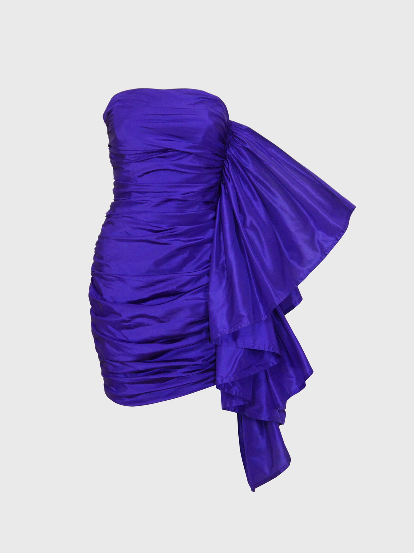 ANGELO TARLAZZI 1980s Vintage Asymmetrical Silk Cocktail Dress