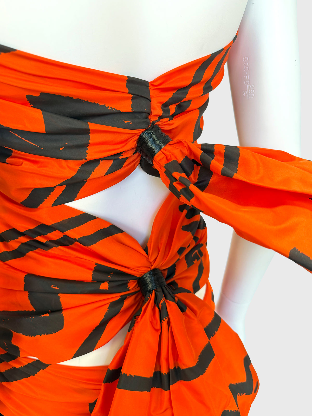ANGELO TARLAZZI Spring 1990 Vintage Printed Silk Cocktail Mini Dress w/ Open Back Size XS