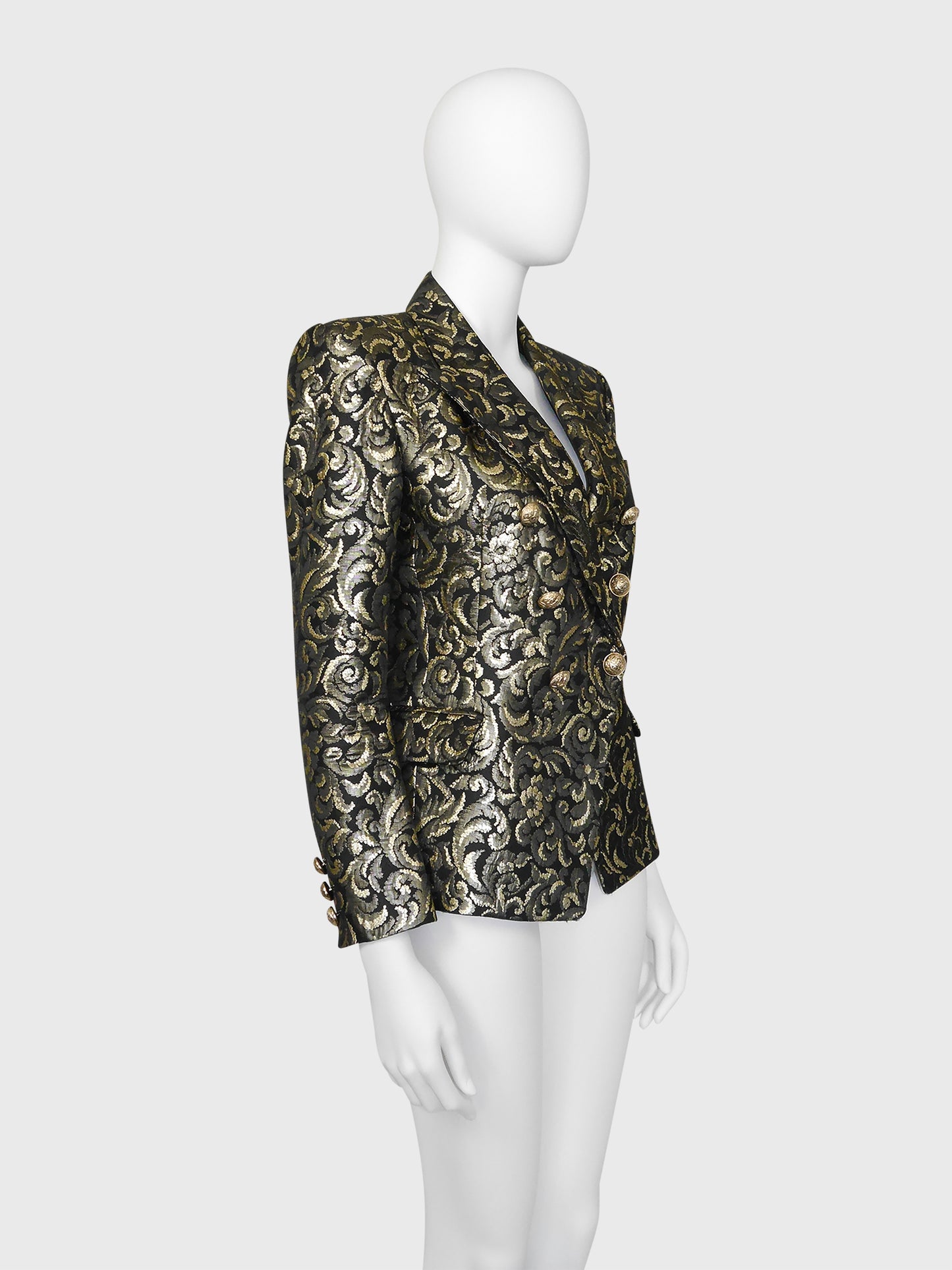 BALMAIN by Christophe Decarnin Fall 2010 Vintage Gold Brocade Evening Jacket Size S-M