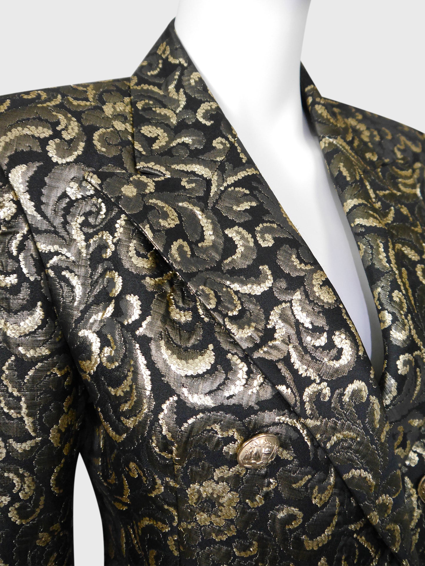 BALMAIN by Christophe Decarnin Fall 2010 Vintage Gold Brocade Evening Jacket Size S-M