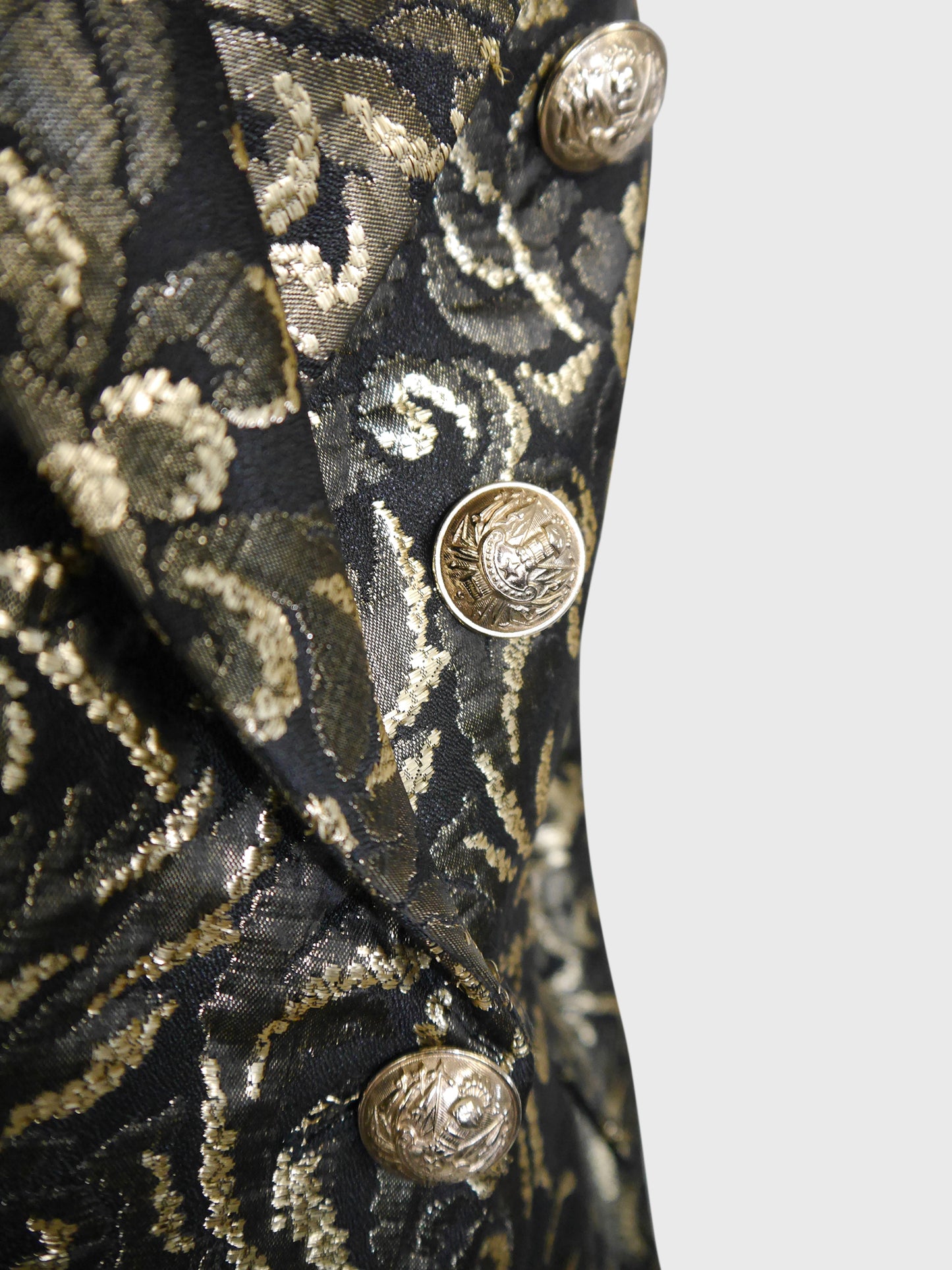 BALMAIN by Christophe Decarnin Fall 2010 Vintage Gold Brocade Evening Jacket Size S-M