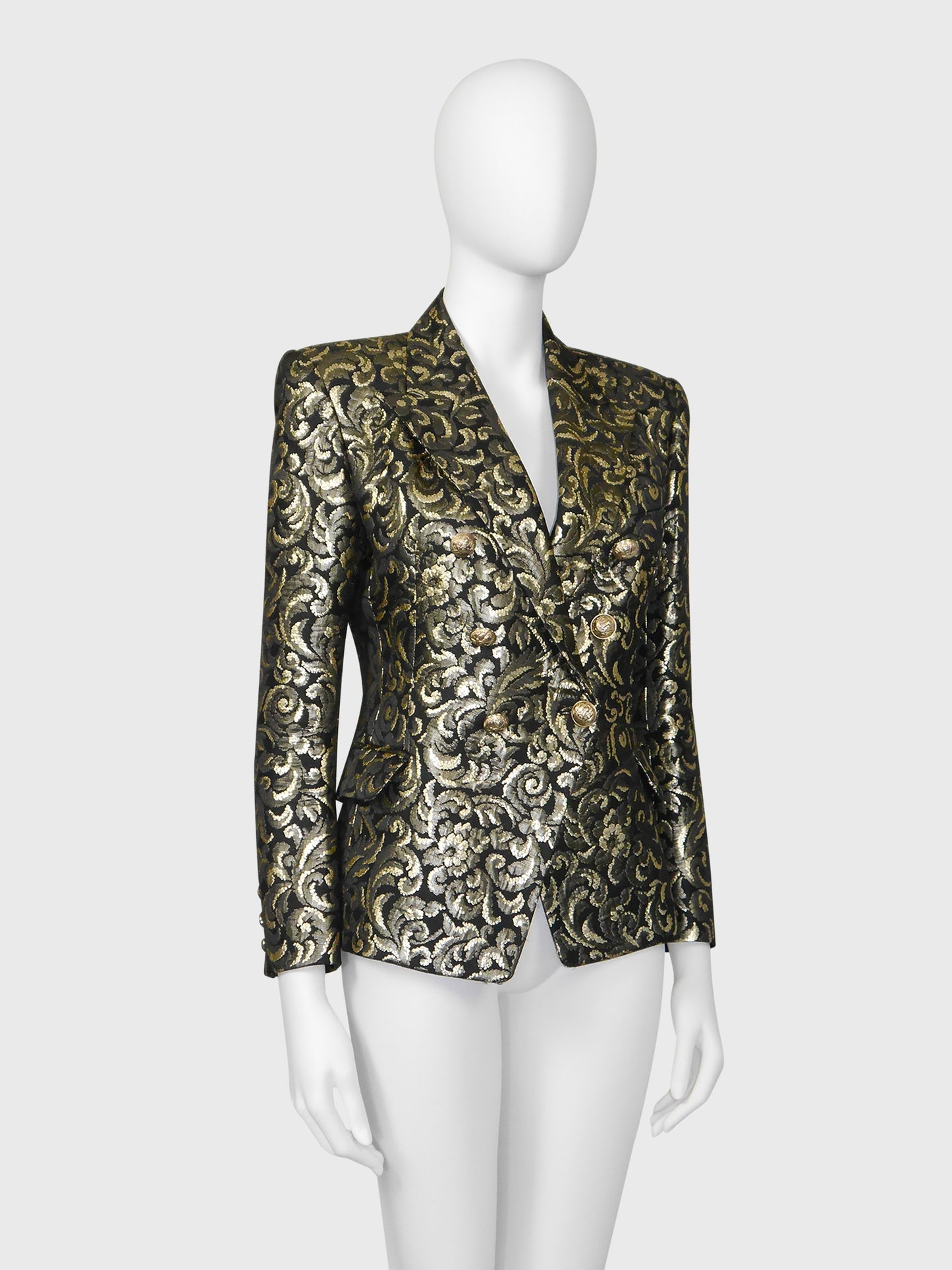 BALMAIN by Christophe Decarnin Fall 2010 Vintage Gold Brocade Evening Jacket Size S-M