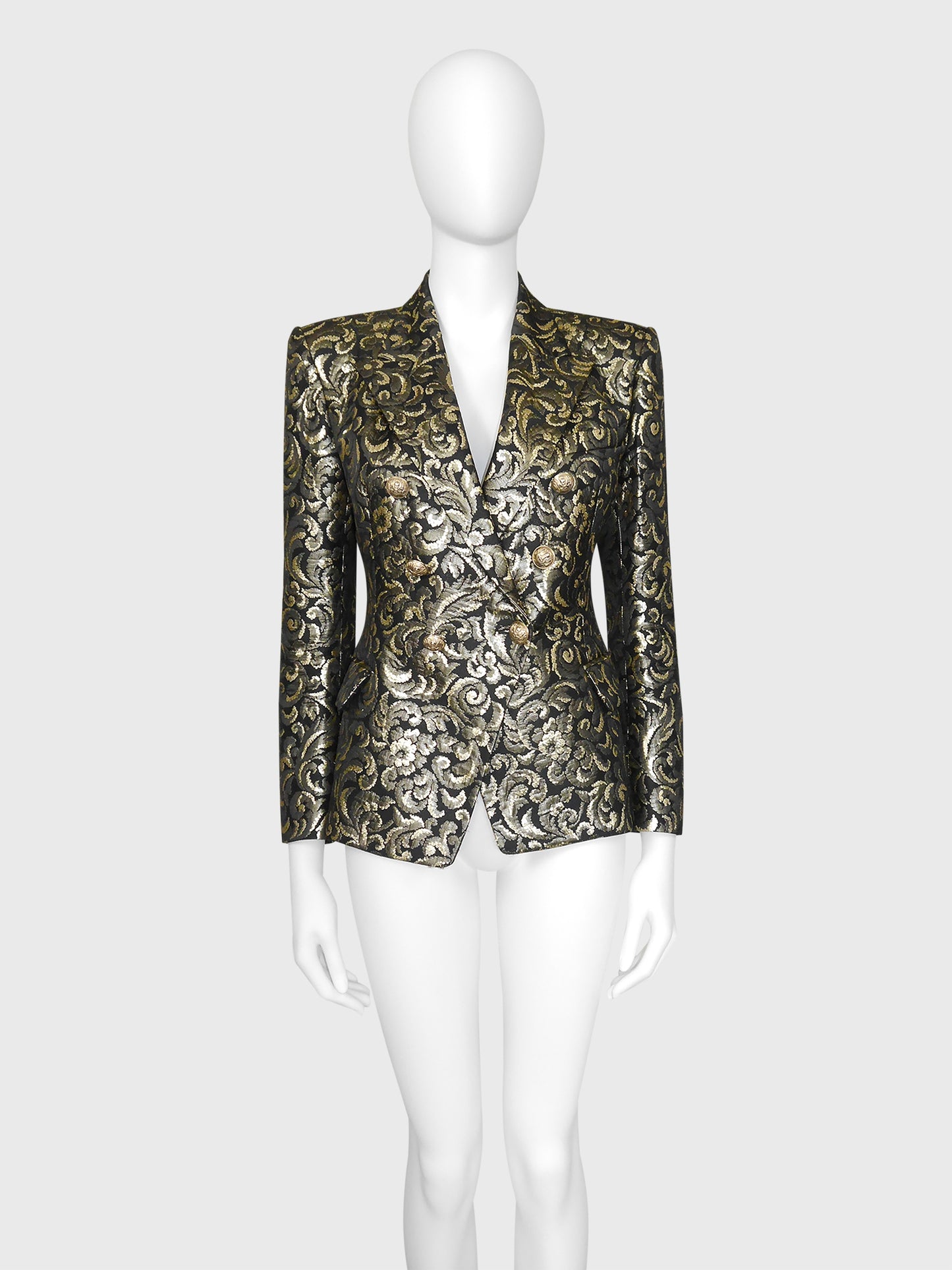 BALMAIN by Christophe Decarnin Fall 2010 Vintage Gold Brocade Evening Jacket Size S-M