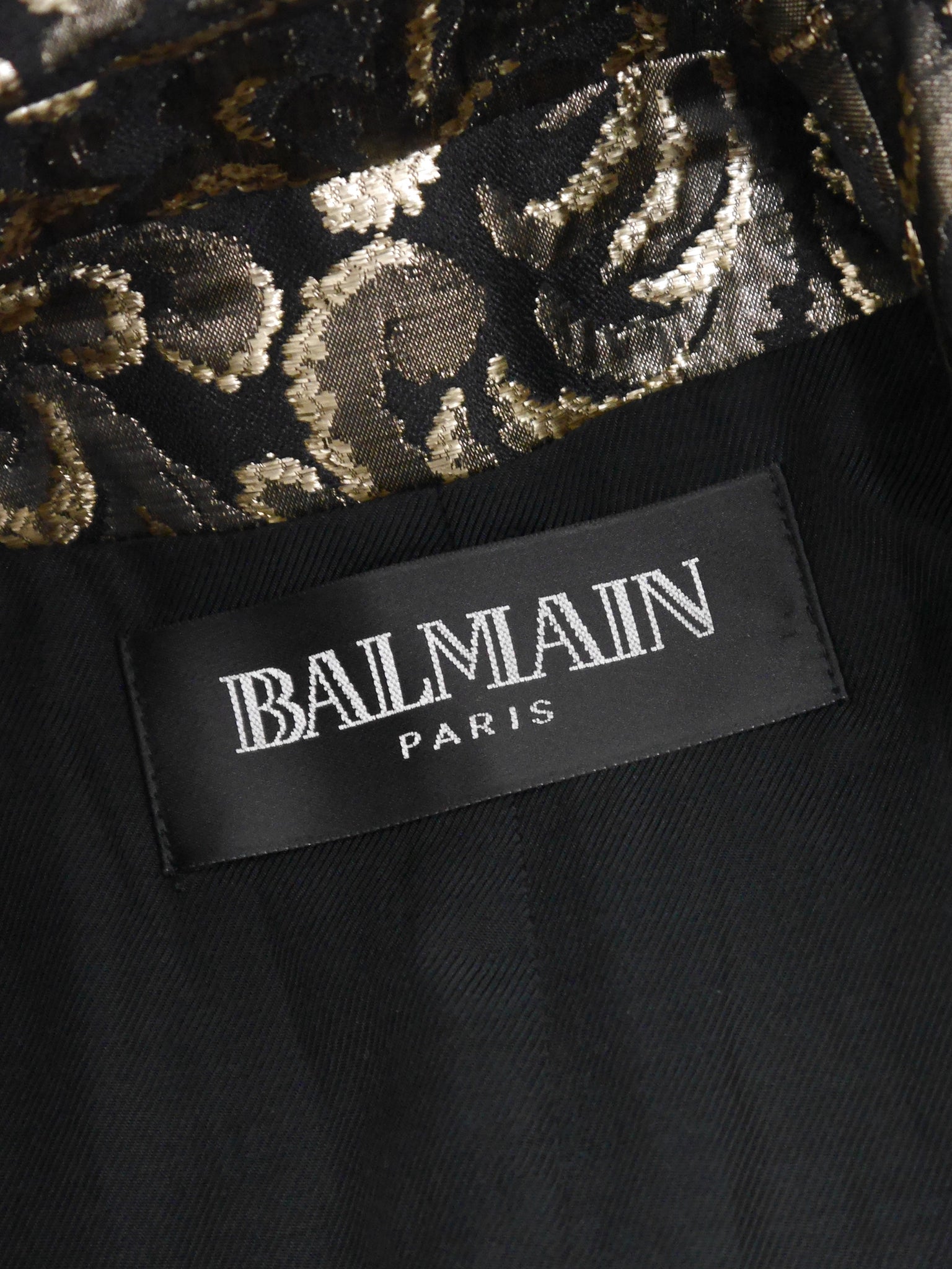 BALMAIN by Christophe Decarnin Fall 2010 Vintage Gold Brocade Evening Jacket Size S-M