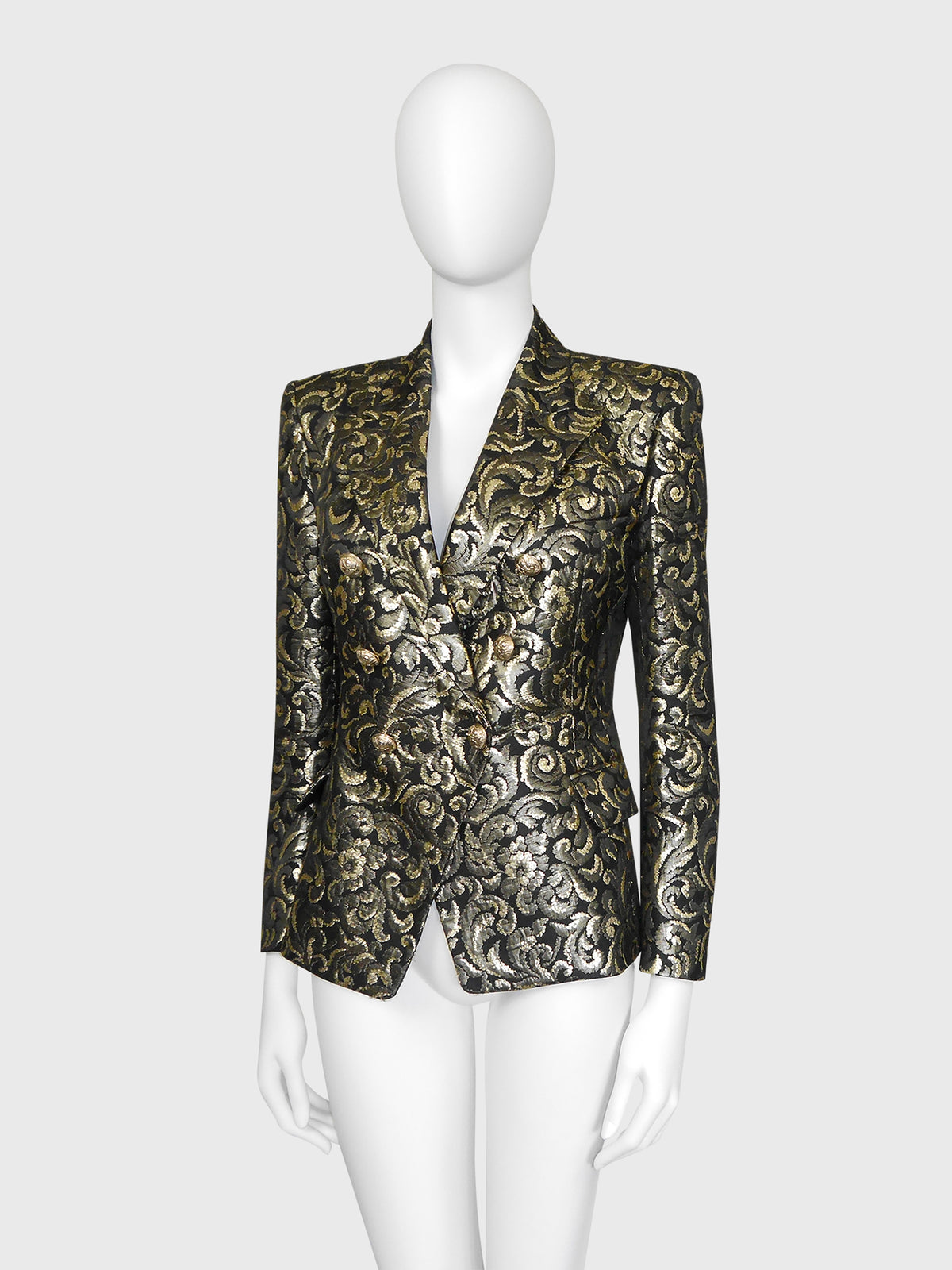 BALMAIN by Christophe Decarnin Fall 2010 Vintage Gold Brocade Evening Jacket Size S-M