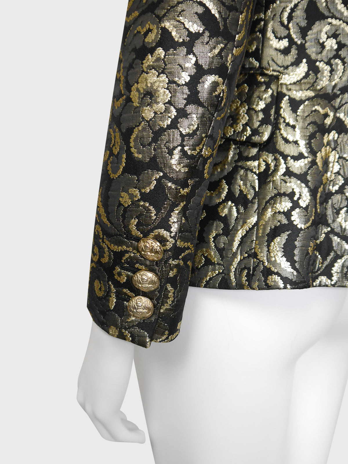 BALMAIN by Christophe Decarnin Fall 2010 Vintage Gold Brocade Evening Jacket Size S-M