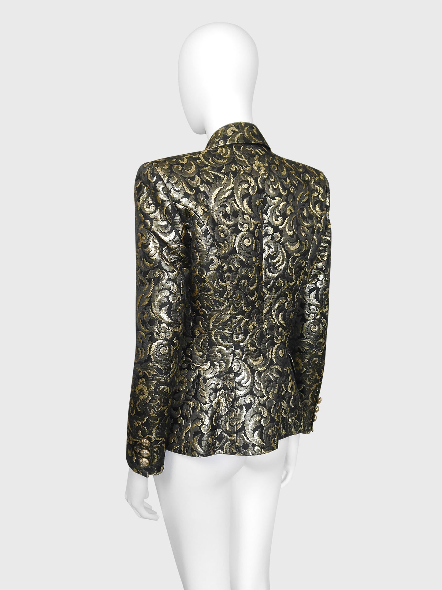 BALMAIN by Christophe Decarnin Fall 2010 Vintage Gold Brocade Evening Jacket Size S-M