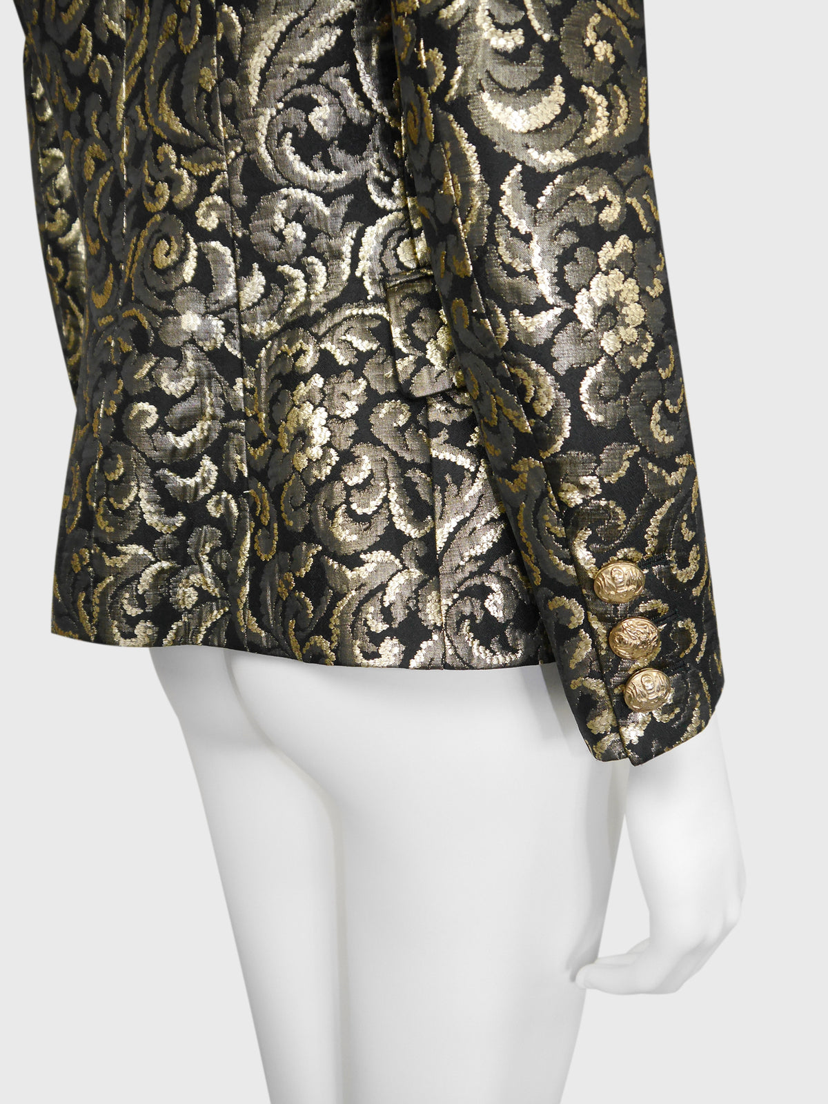 BALMAIN by Christophe Decarnin Fall 2010 Vintage Gold Brocade Evening Jacket Size S-M