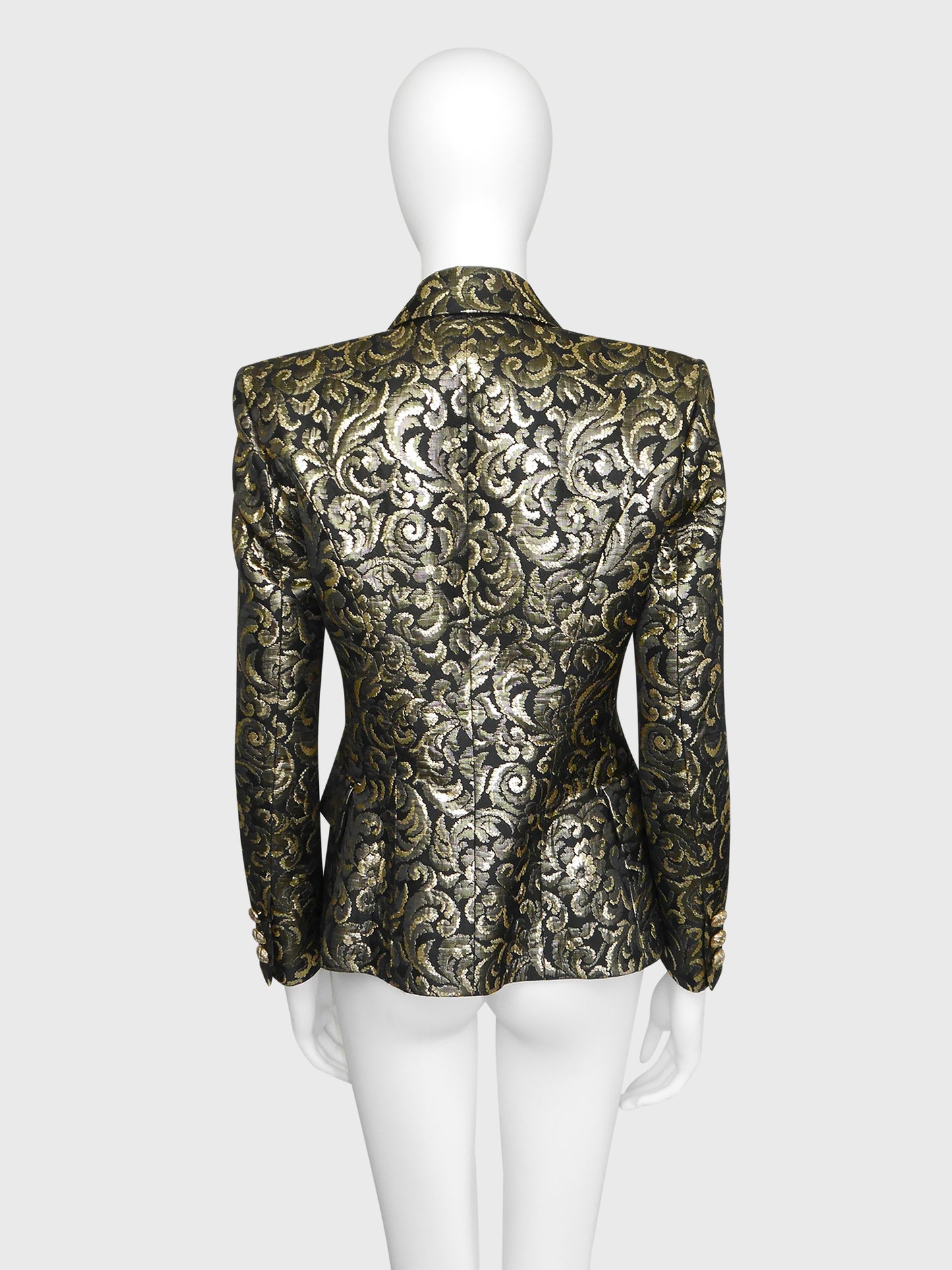 BALMAIN by Christophe Decarnin Fall 2010 Vintage Gold Brocade Evening Jacket Size S-M