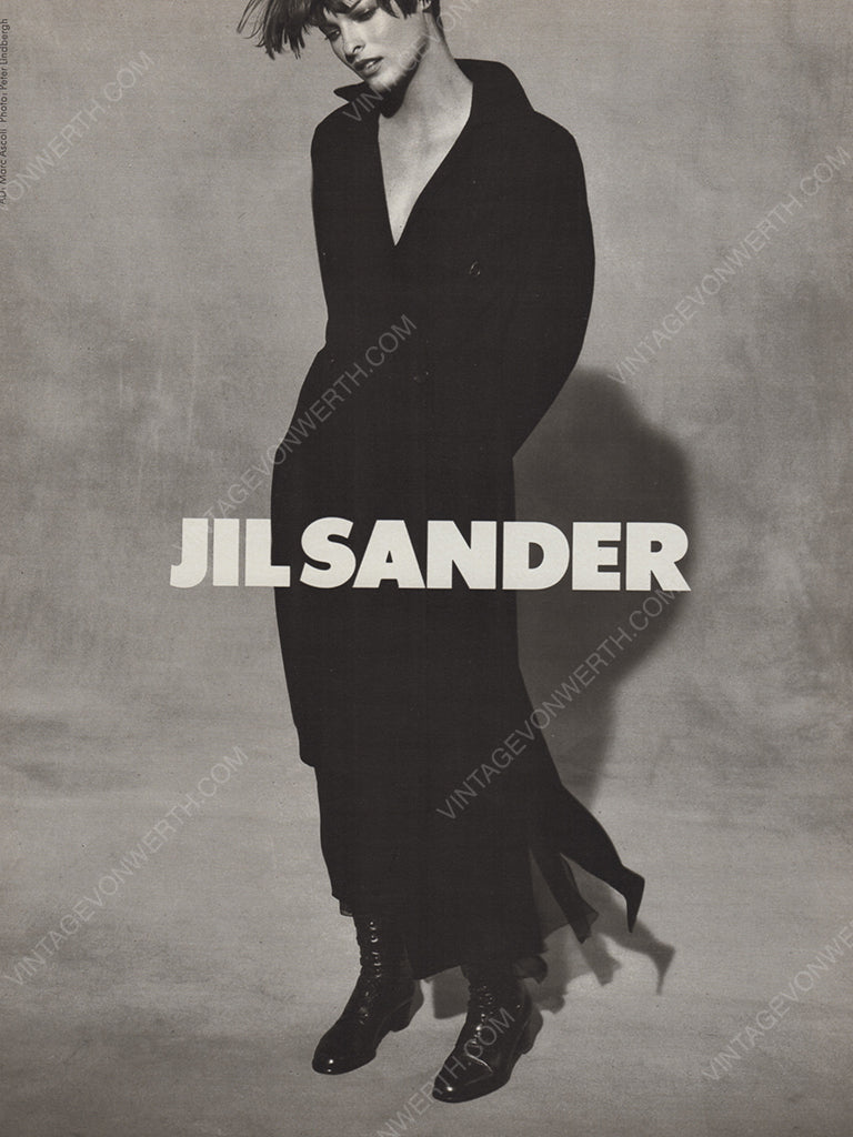 JIL SANDER 1993 Vintage Advertisement Fashion Linda Evangelista Peter Lindbergh