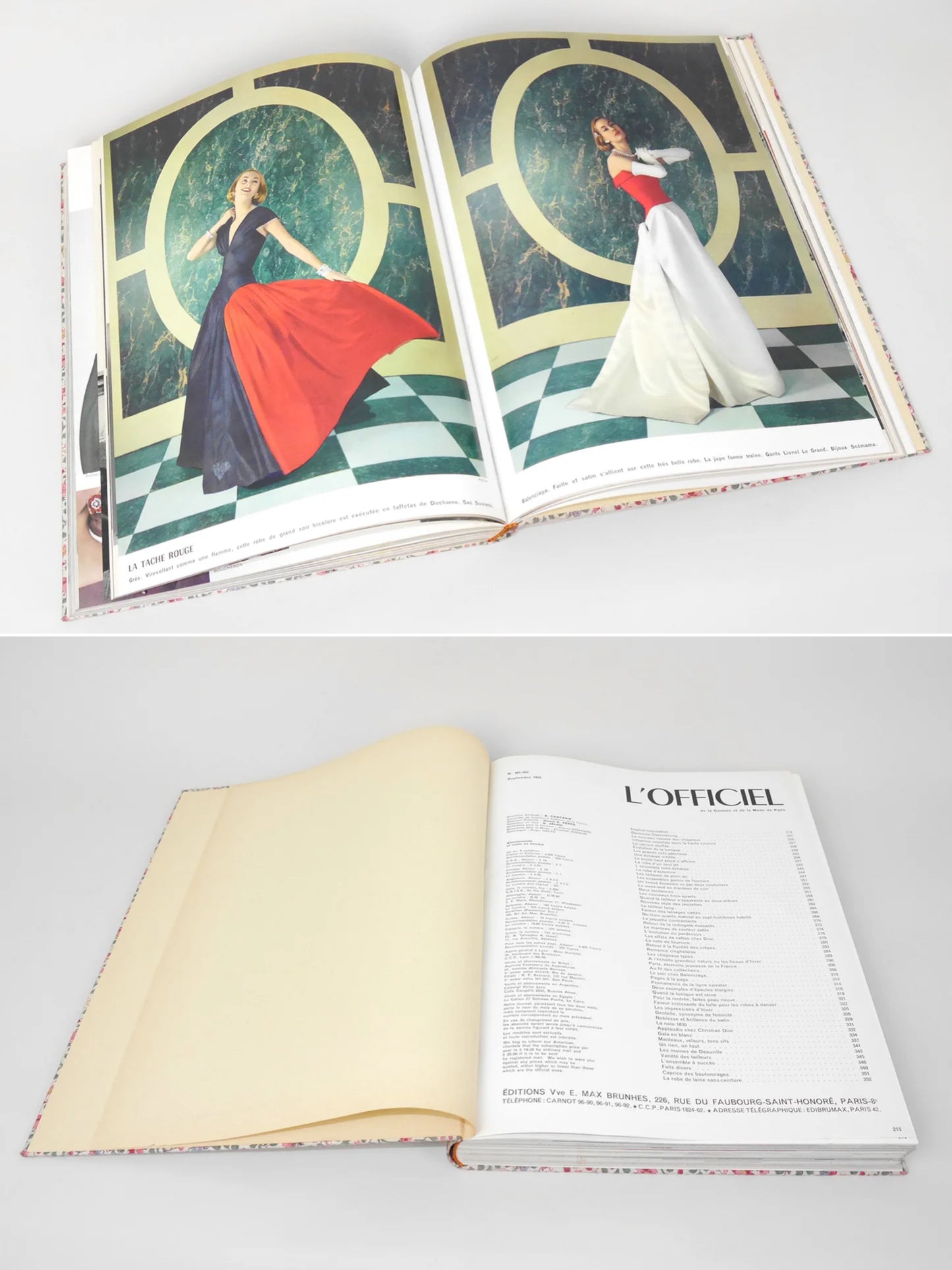 Bound Vintage Fashion Magazine Issues - L'OFFICIEL PARIS 1955