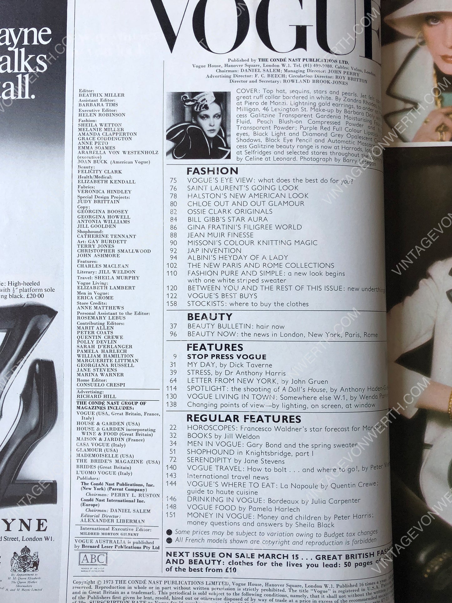 British VOGUE UK March 1, 1973