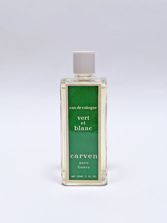CARVEN Vert et Blanc (1958) 60 ml Eau de Cologne Splash 1960s 1970s Vintage Perfume