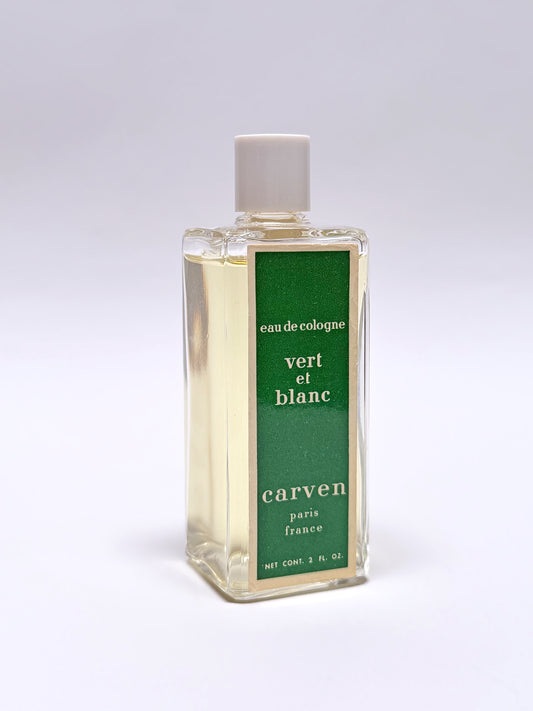 CARVEN Vert et Blanc (1958) 60 ml Eau de Cologne Splash 1960s 1970s Vintage Perfume