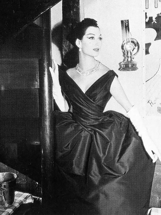 CHRISTIAN DIOR Fall 1957 Haute Couture "Venezuela" Silk Evening Dress Size XXS-XS