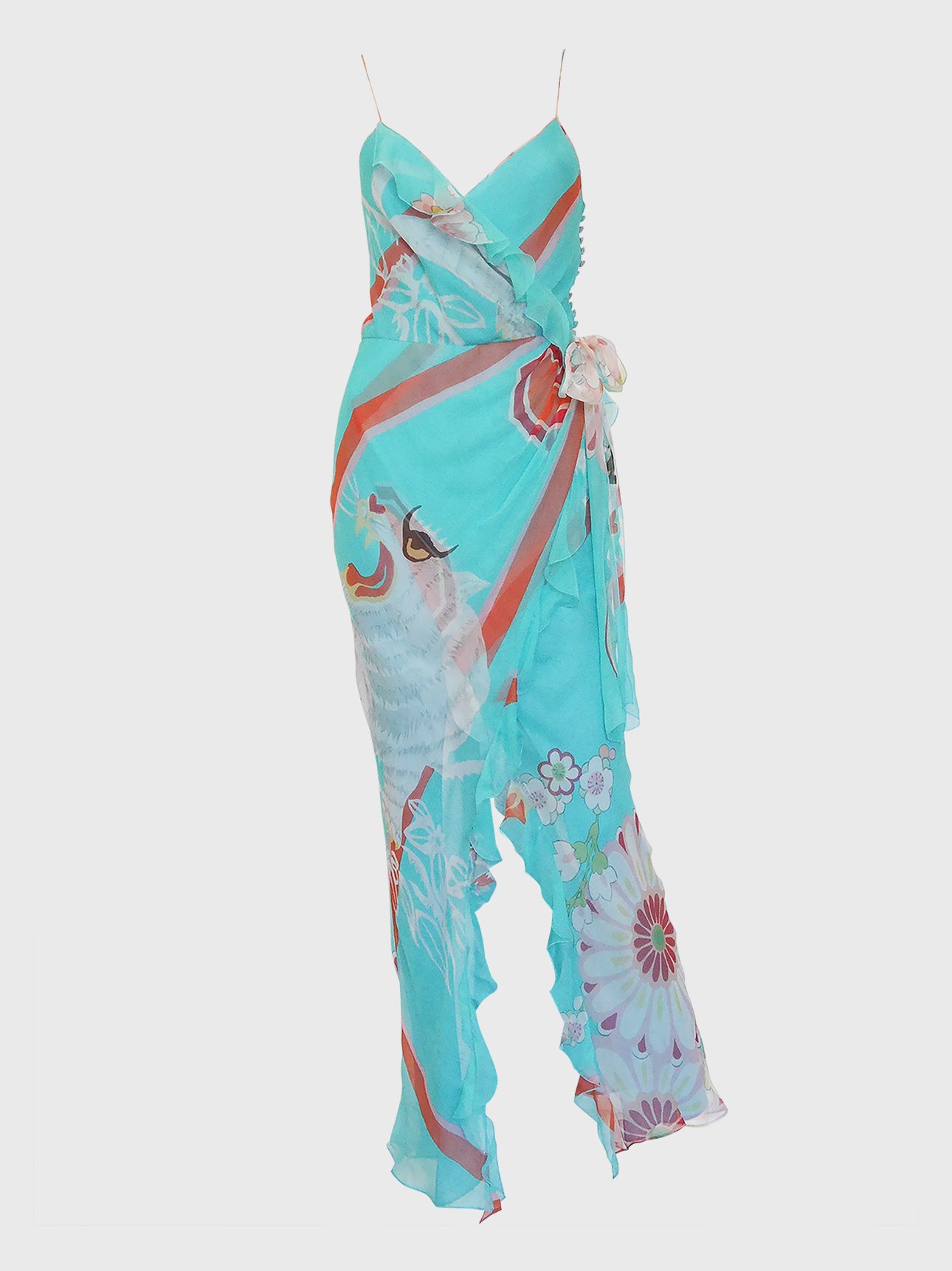 CHRISTIAN DIOR by John Galliano Fall 2003 Vintage Ruffled Silk Evening Dress