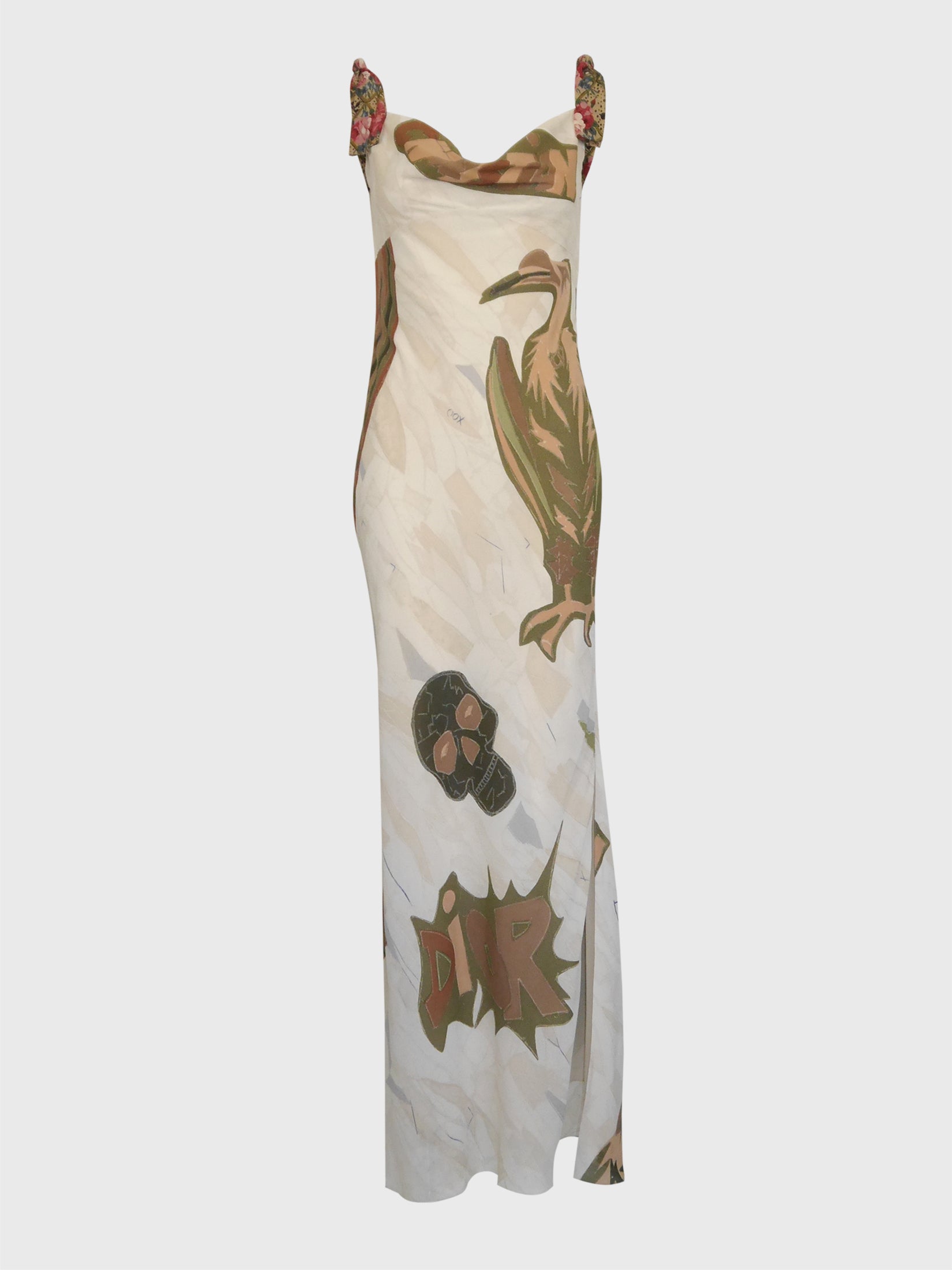 CHRISTIAN DIOR by John Galliano Fall 2001 Vintage Printed Silk Maxi Dr – VINTAGE VON WERTH