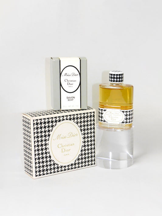 CHRISTIAN DIOR Miss Dior (1947) 26 ml Eau de Toilette Splash & Soap Gift Set 1980s Vintage Perfume Parfum