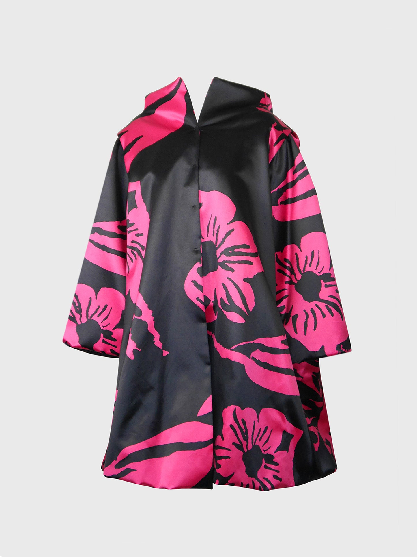 CHRISTIAN LACROIX Fall 1999 Vintage Oversized Floral Silk Evening Coat One-Size